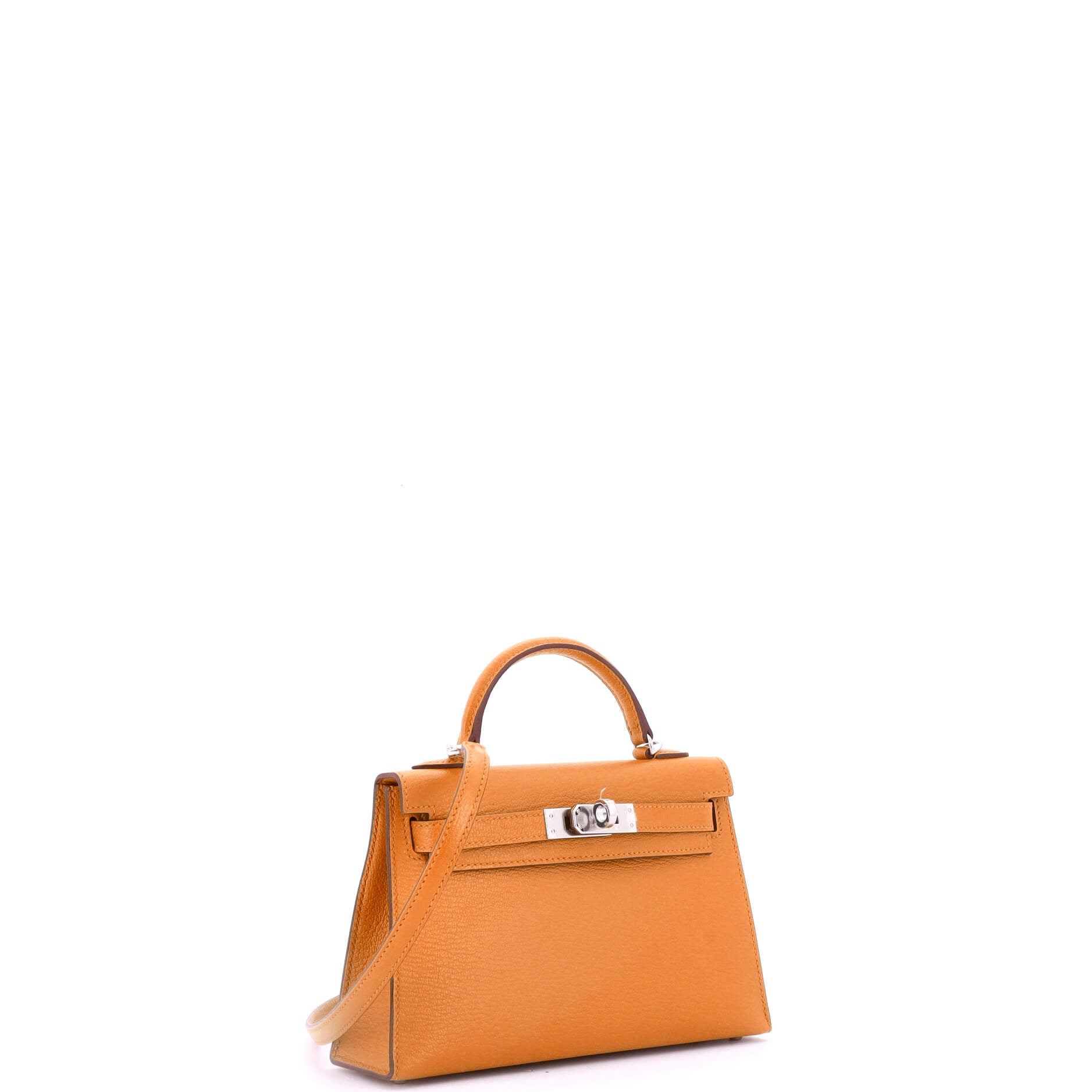 Hermes Kelly Mini II Bag Verso Chevre Mysore with Palladium Hardware 20