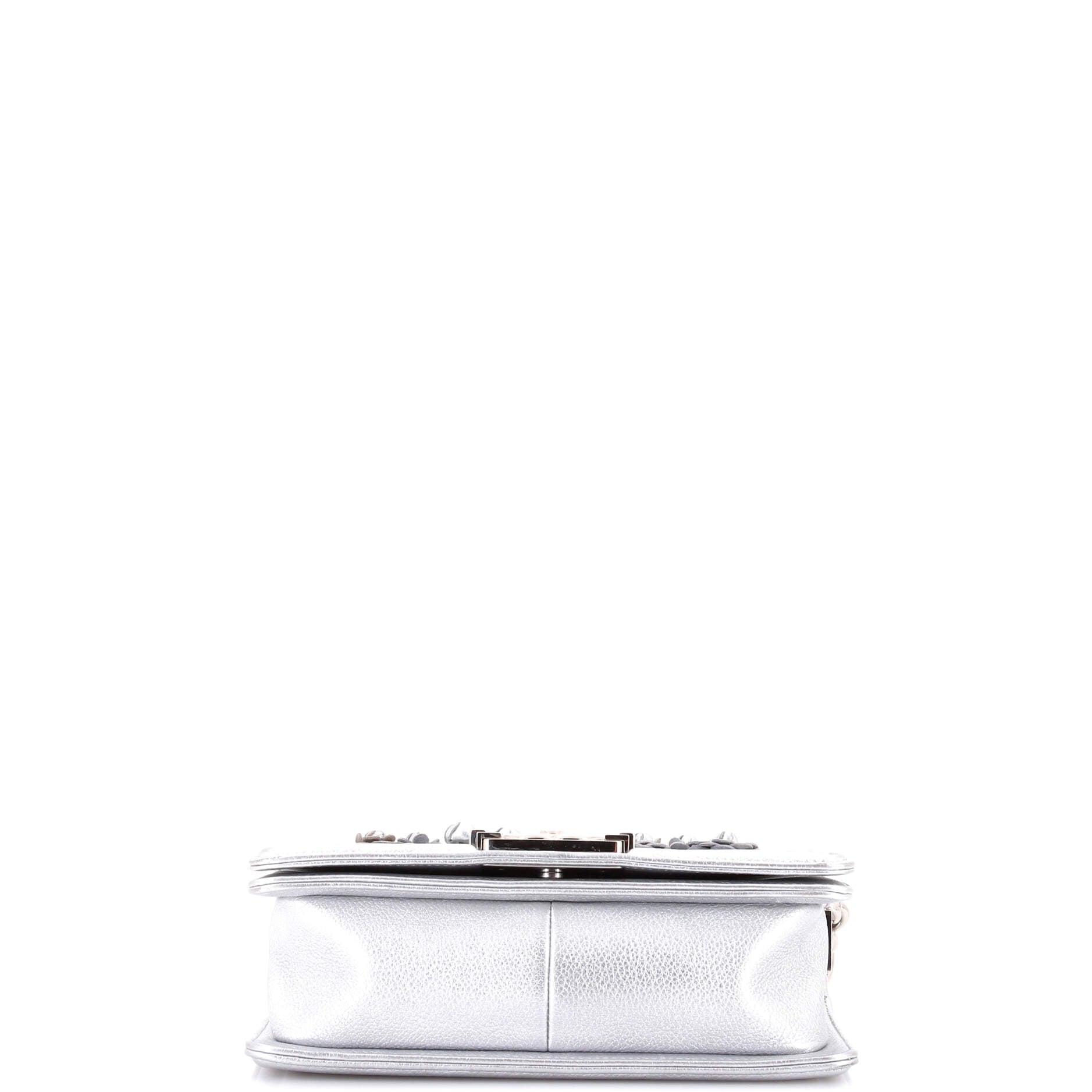 Chanel Boy Flap Bag Quilted Lambskin with Camellia Applique Small