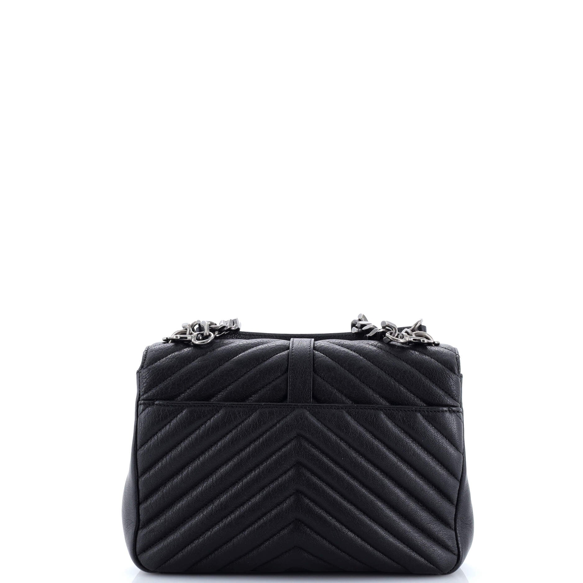 Saint Laurent Classic Monogram College Bag Matelasse Chevron Leather Medium