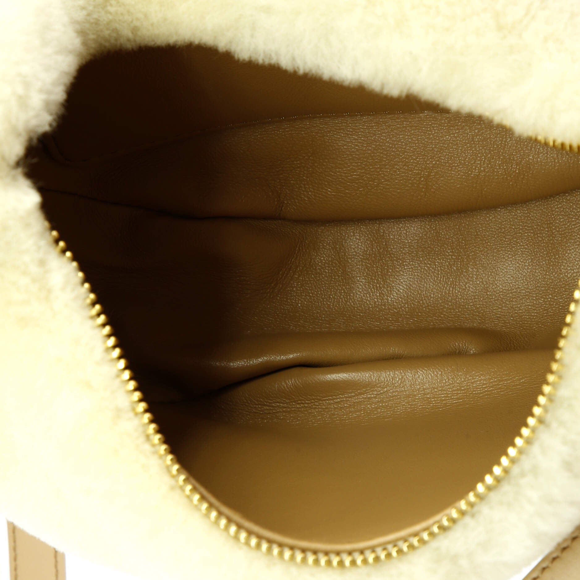 Prada Arque Half Moon Hobo Shearling and Leather Small