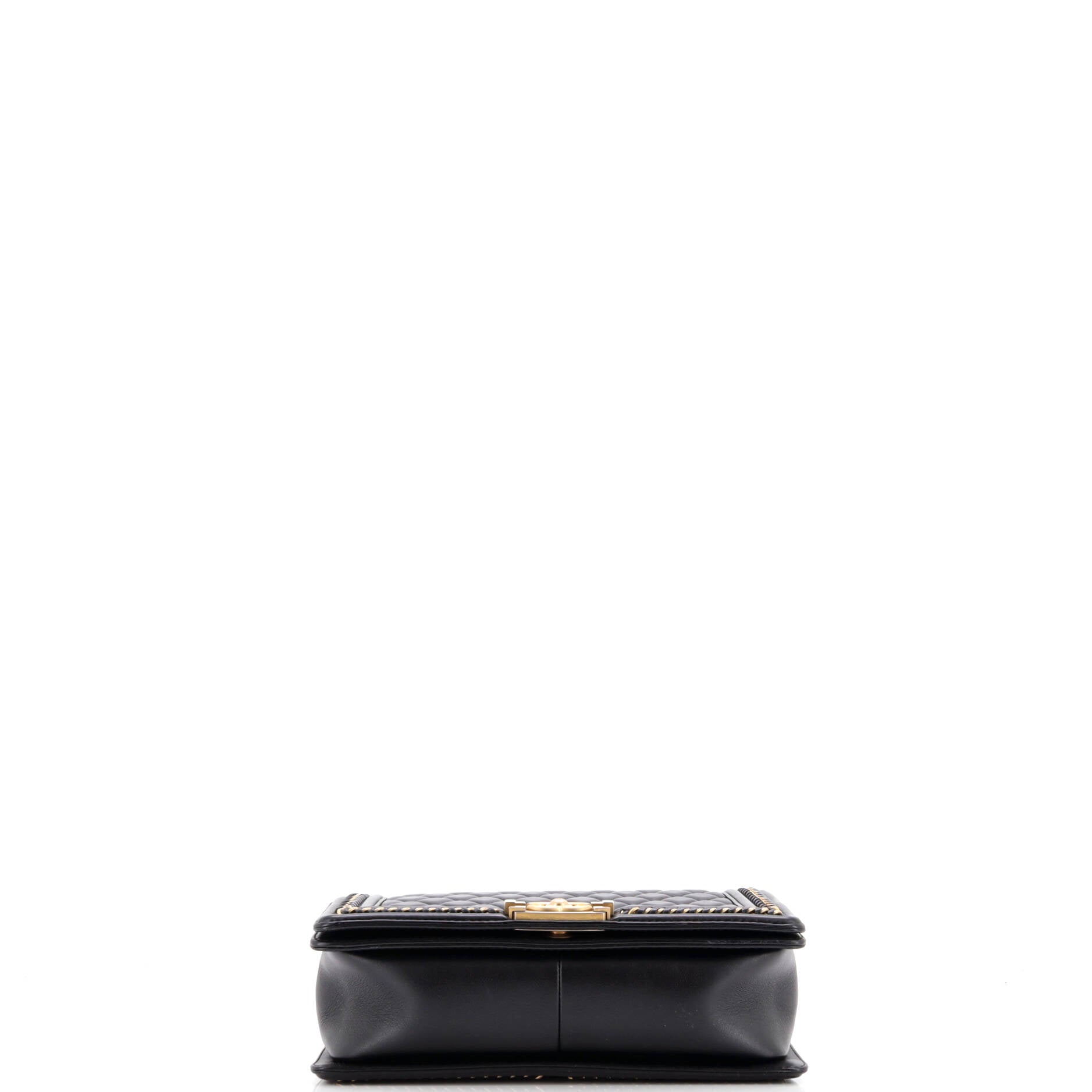 Chanel Chain Handle Boy Flap Bag Quilted Calfskin Old Medium
