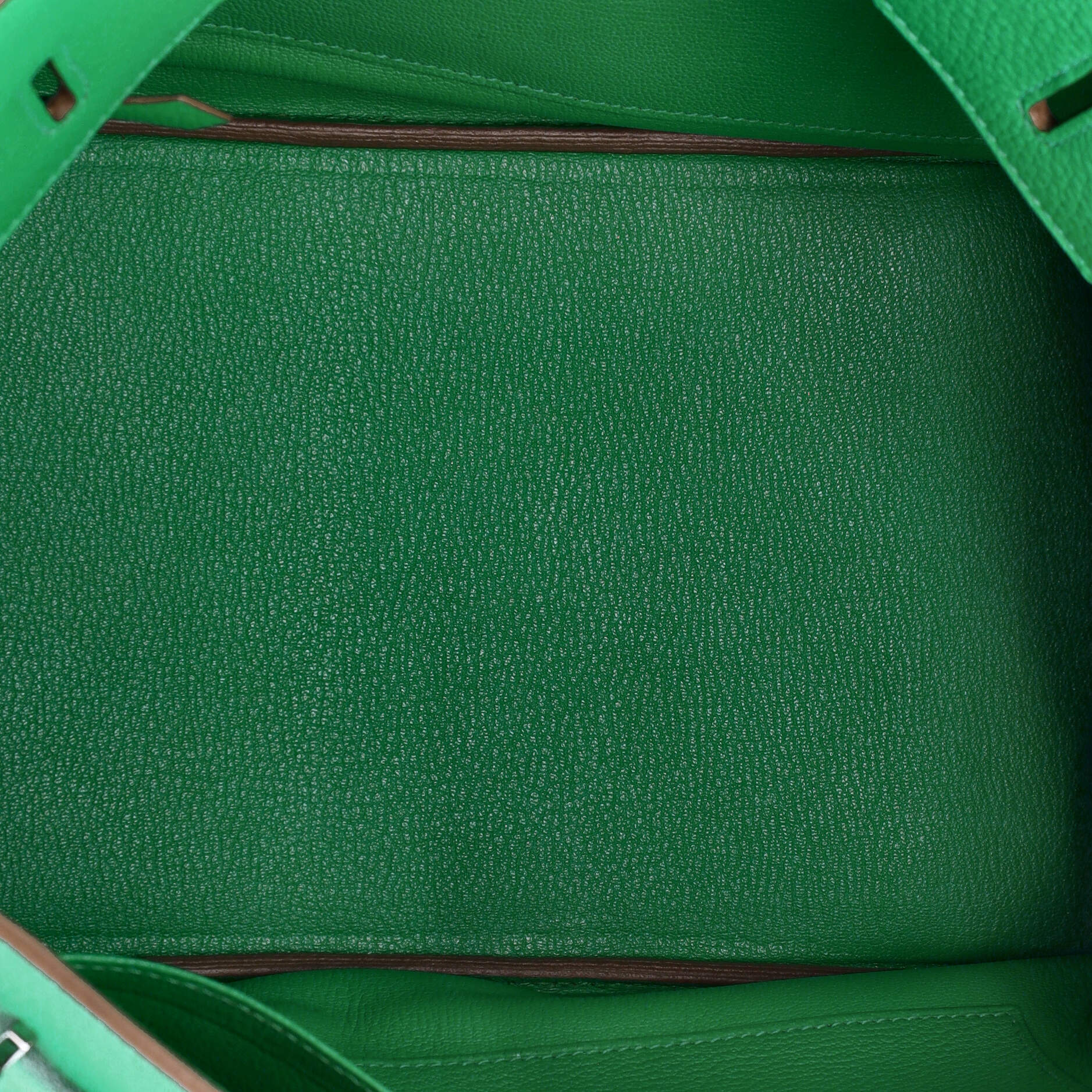 Hermes Birkin Handbag Green Clemence with Palladium Hardware 35