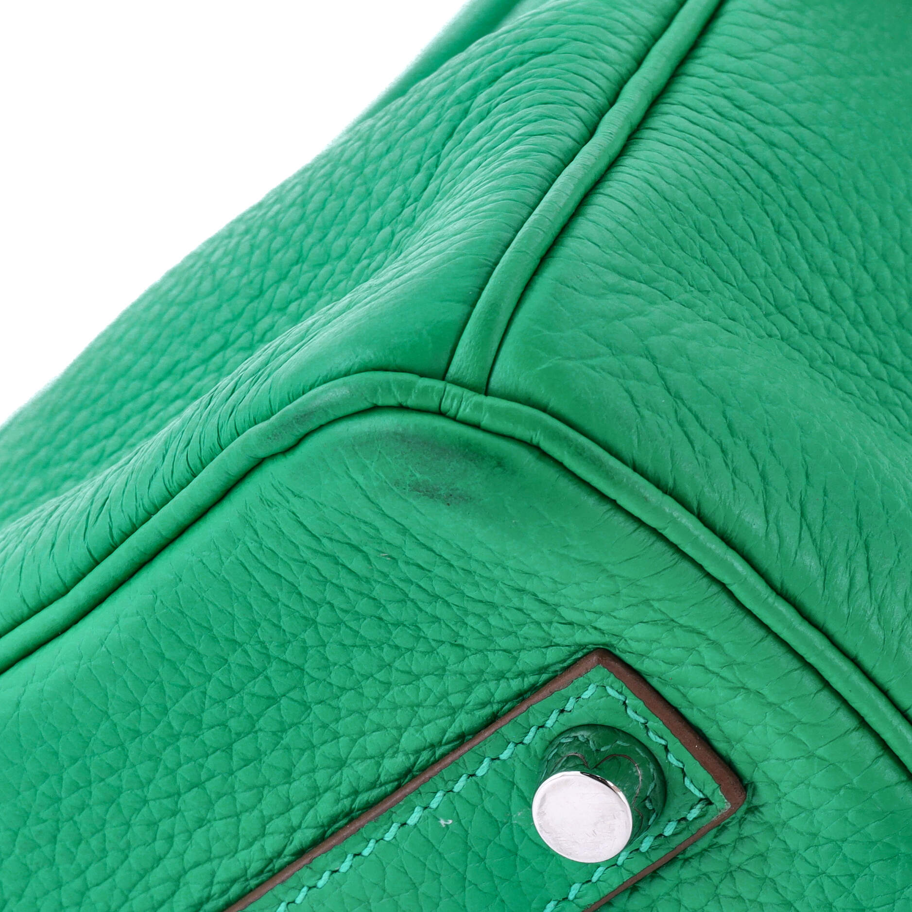 Hermes Birkin Handbag Green Clemence with Palladium Hardware 35