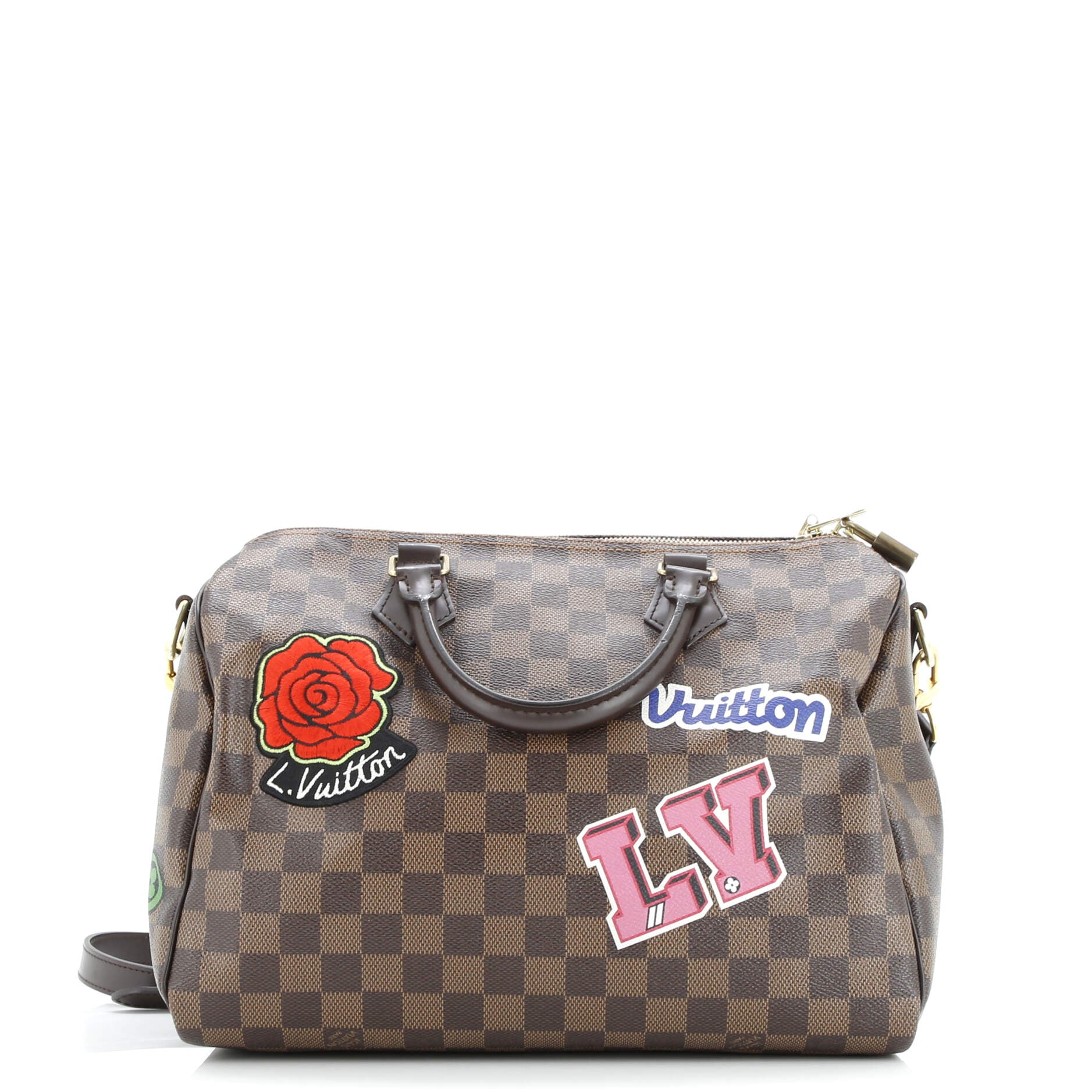 Louis Vuitton Speedy Bandouliere Bag Limited Edition Patches Damier 30