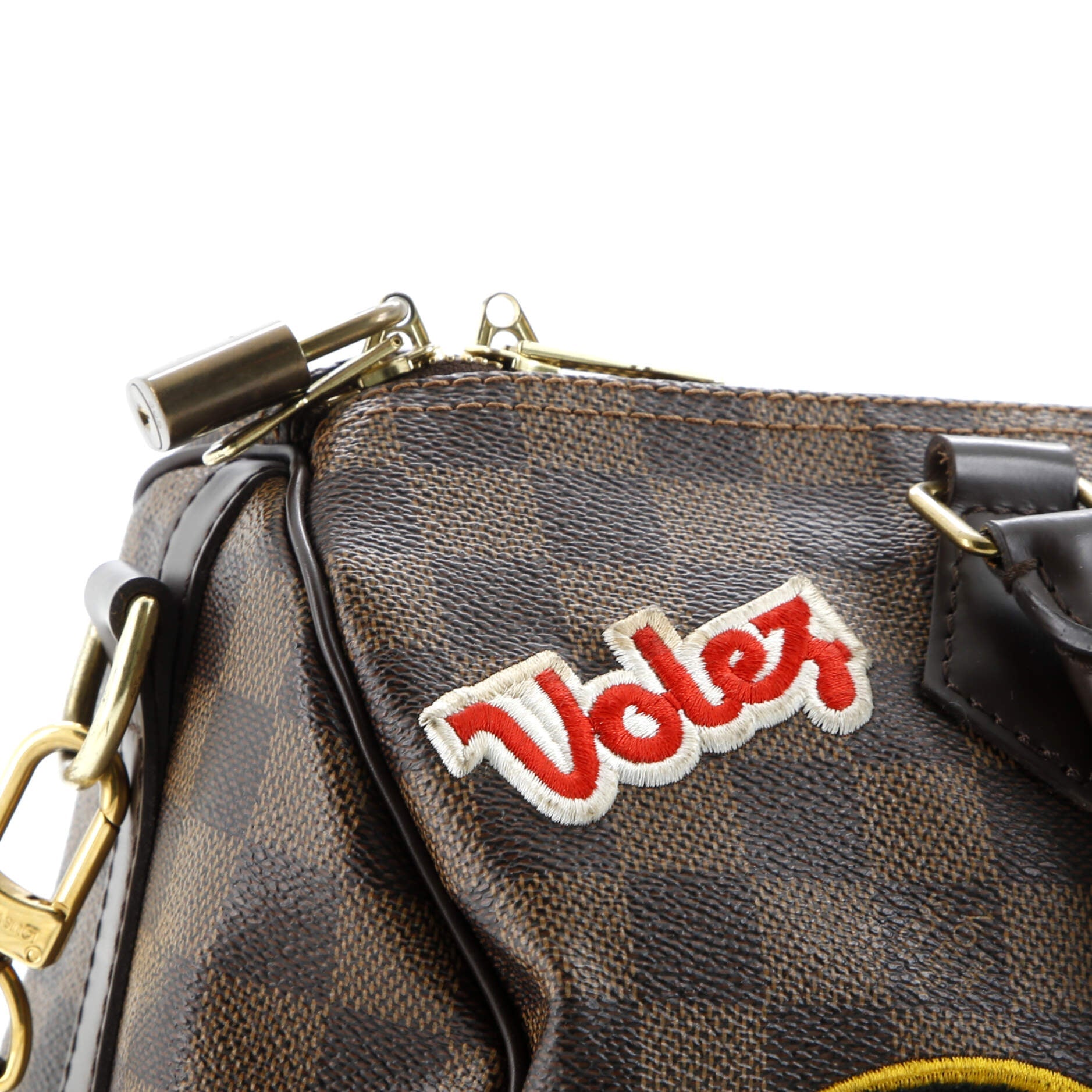 Louis Vuitton Speedy Bandouliere Bag Limited Edition Patches Damier 30