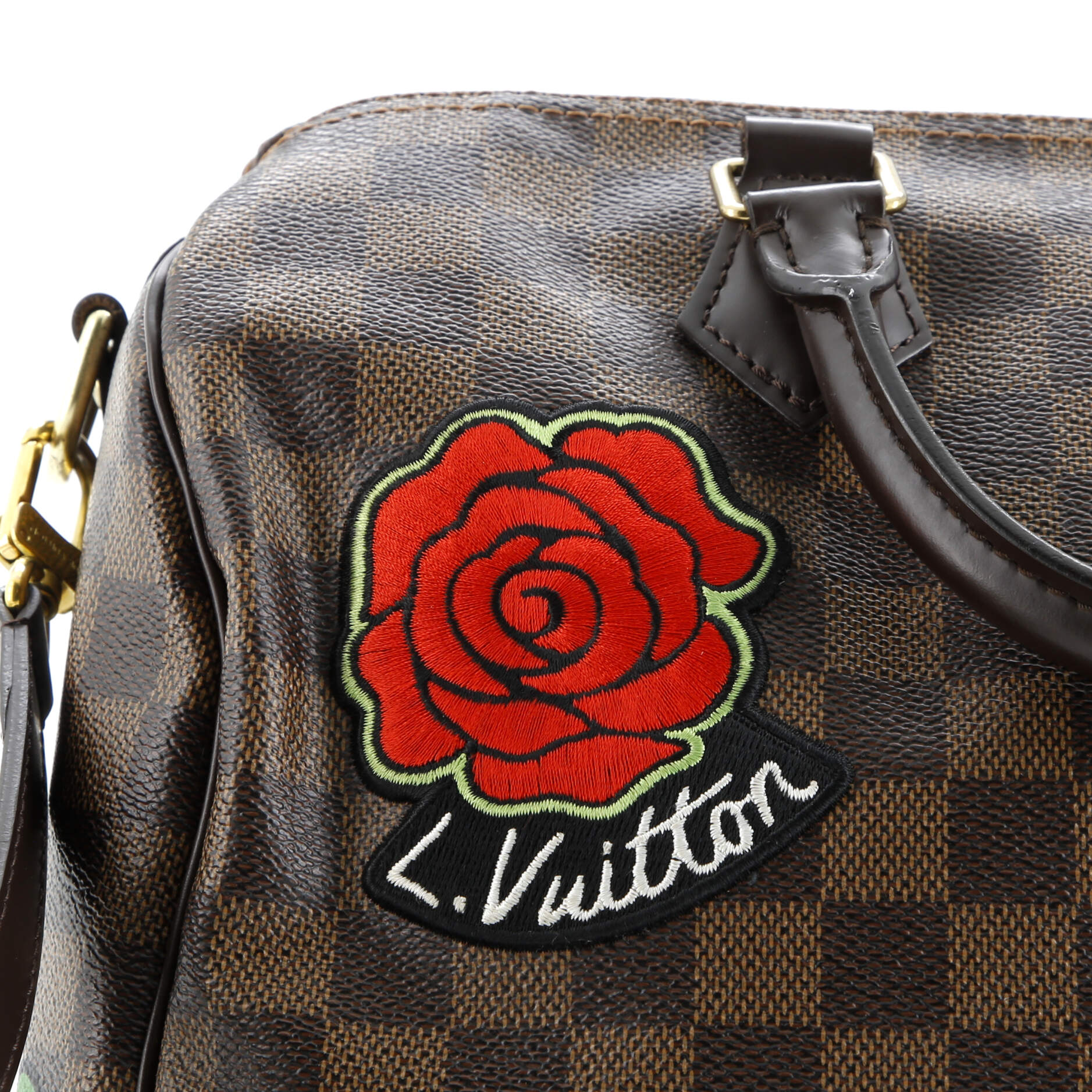 Louis Vuitton Speedy Bandouliere Bag Limited Edition Patches Damier 30