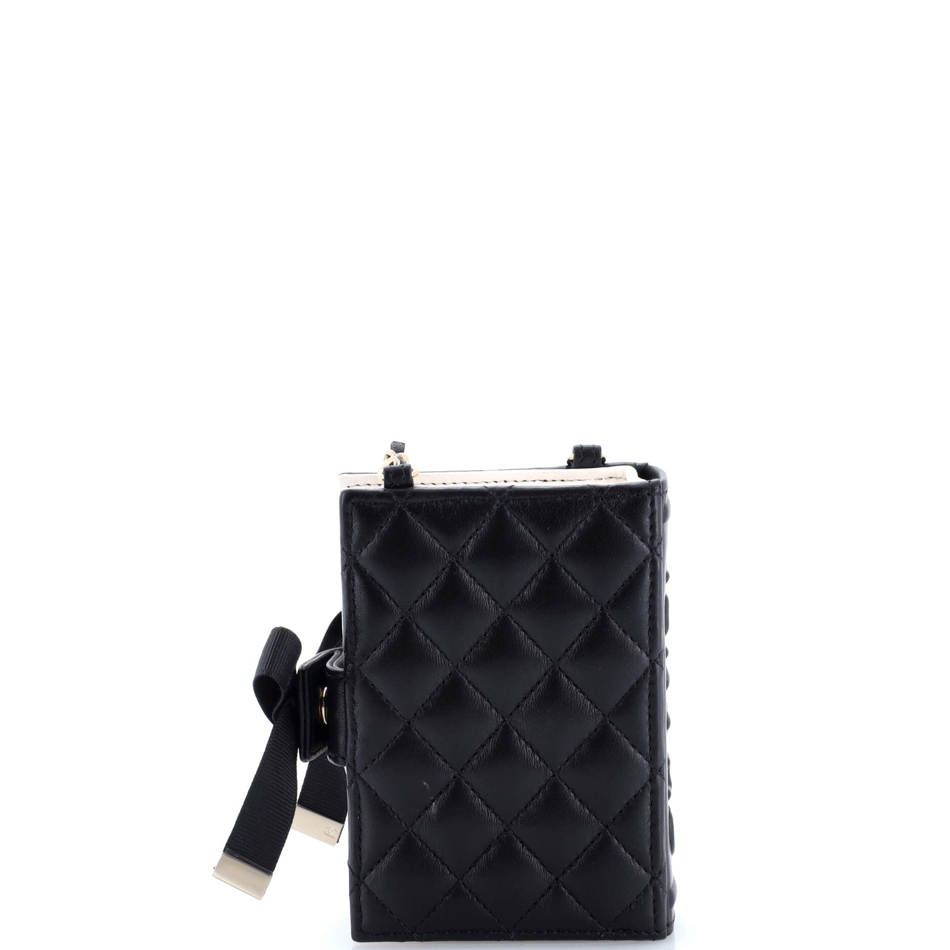 Chanel CC Book Card Holder with Chain Quilted Lambskin