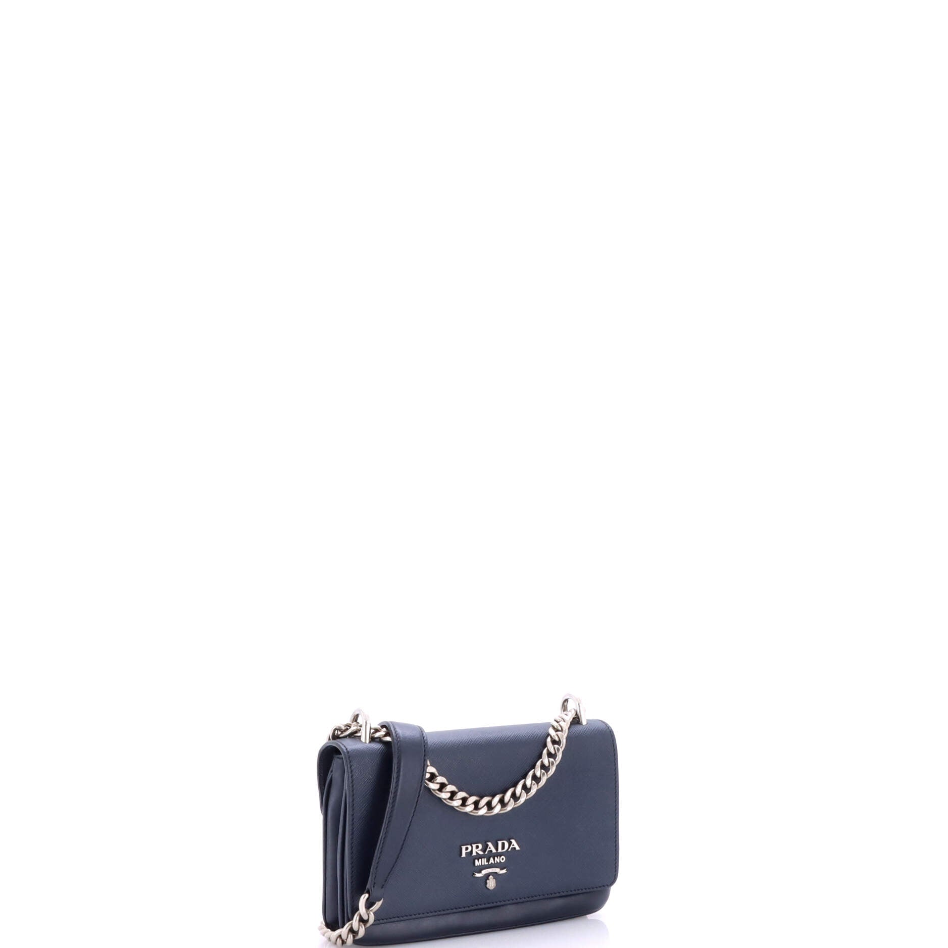 Prada Chain Flap Crossbody Bag Saffiano and Soft Calf Small