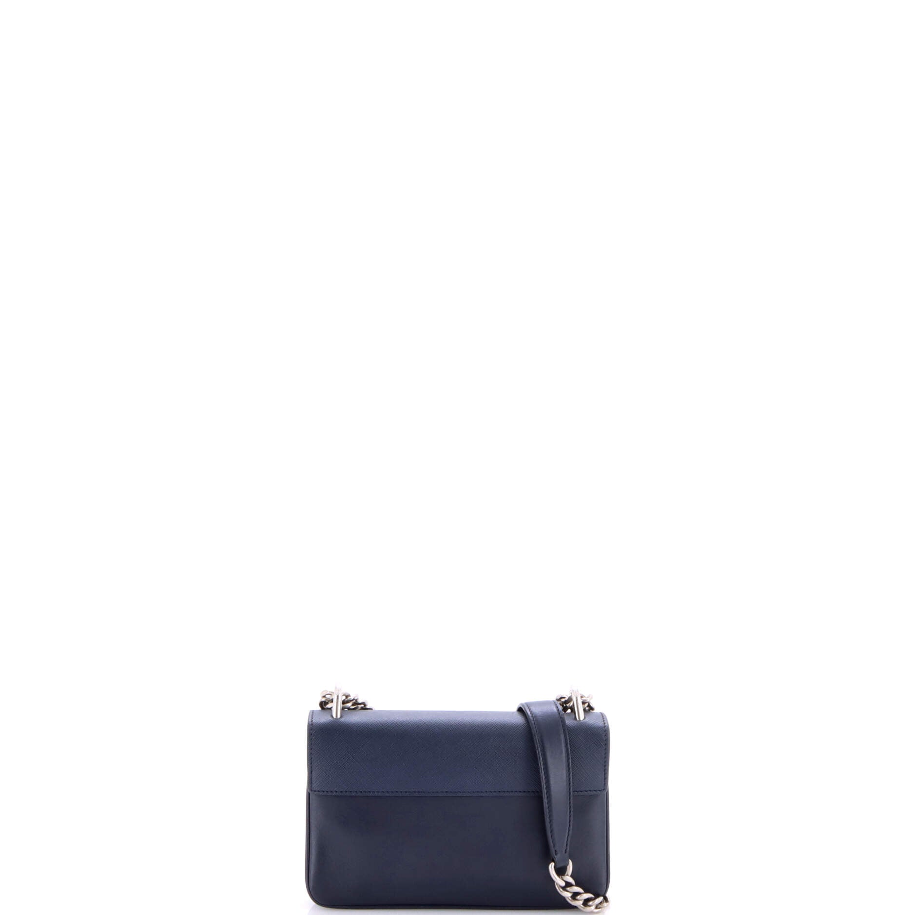 Prada Chain Flap Crossbody Bag Saffiano and Soft Calf Small
