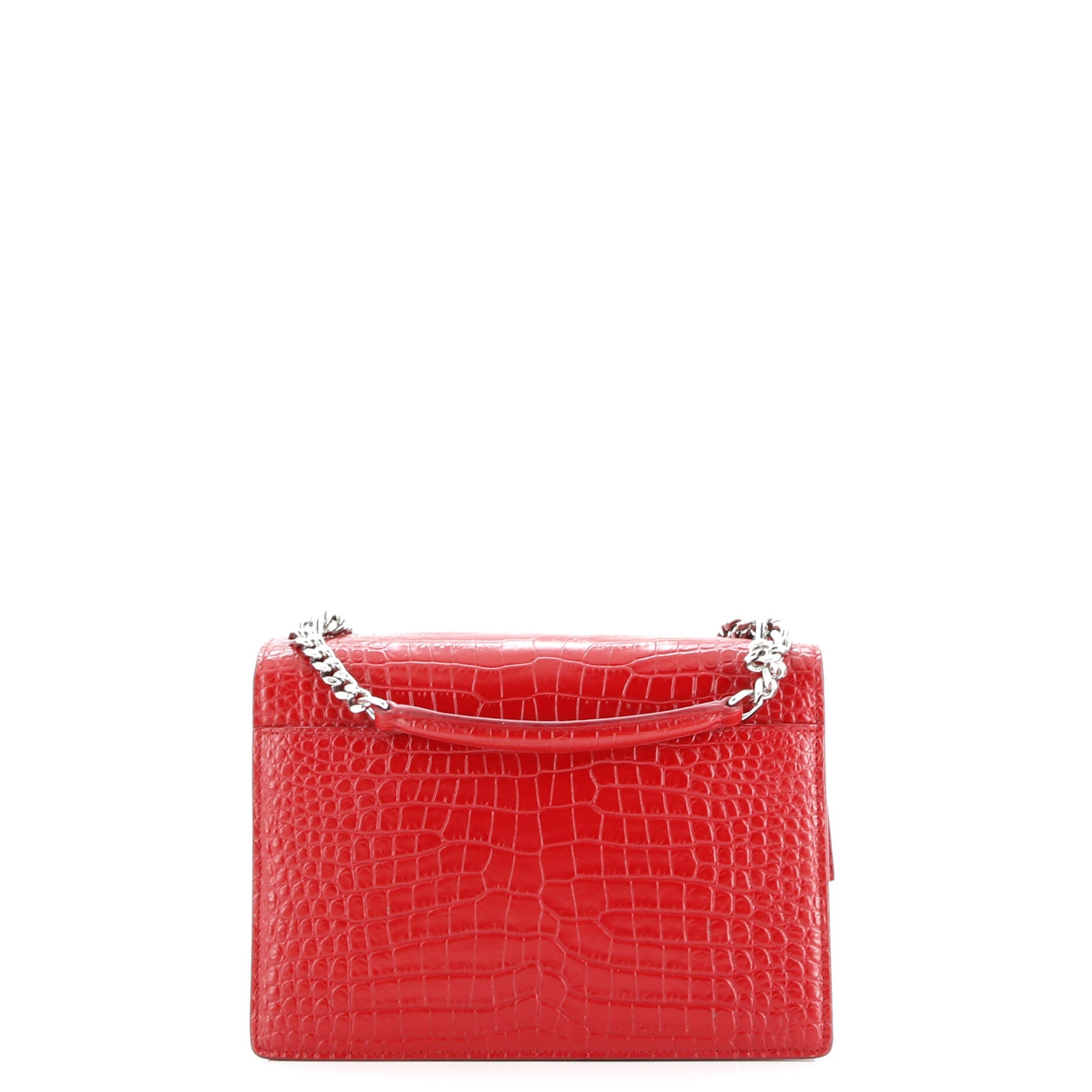 Saint Laurent Sunset Crossbody Bag Crocodile Embossed Leather Medium