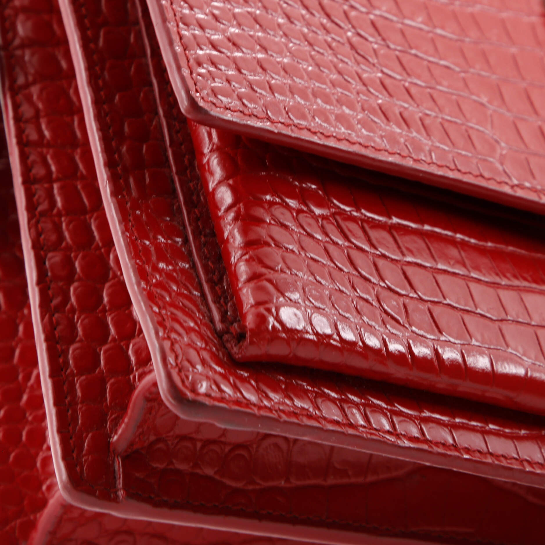 Saint Laurent Sunset Crossbody Bag Crocodile Embossed Leather Medium