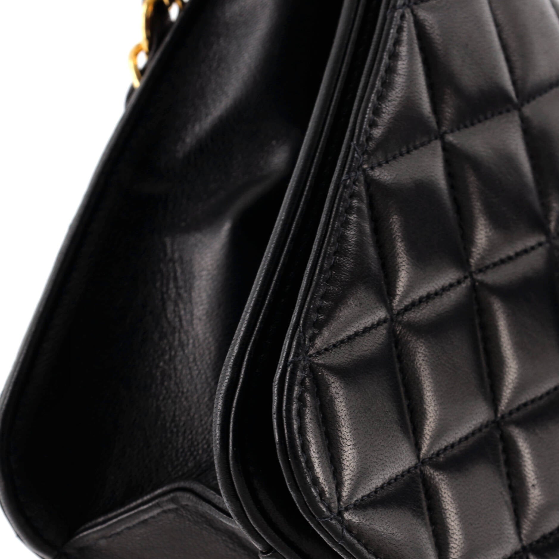 Chanel Vintage Full Flap Bag Quilted Lambskin Medium