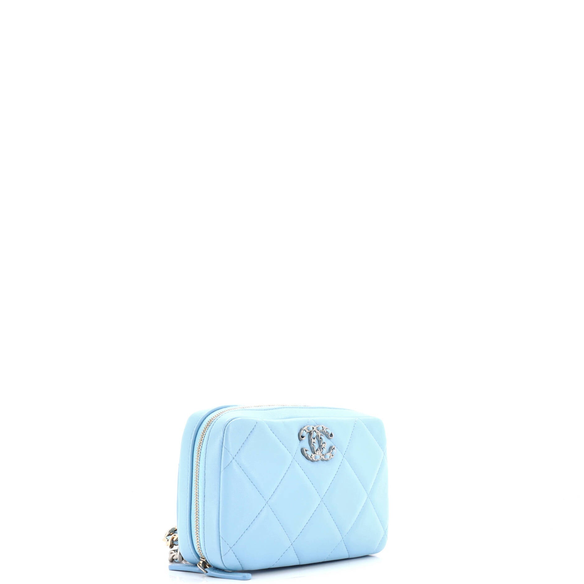 Chanel 19 Zipped Phone Holder Crossbody Bag Quilted Lambskin