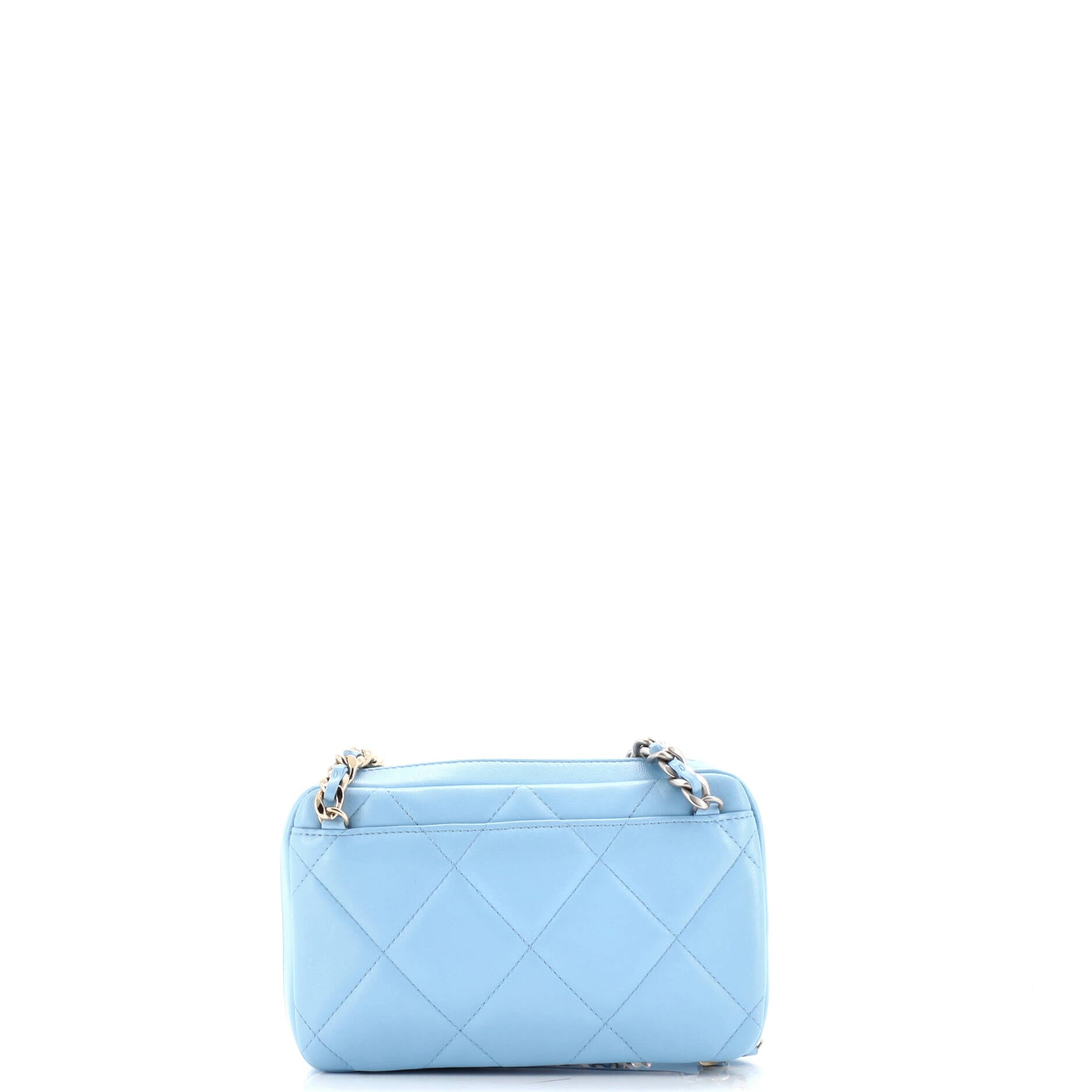 Chanel 19 Zipped Phone Holder Crossbody Bag Quilted Lambskin