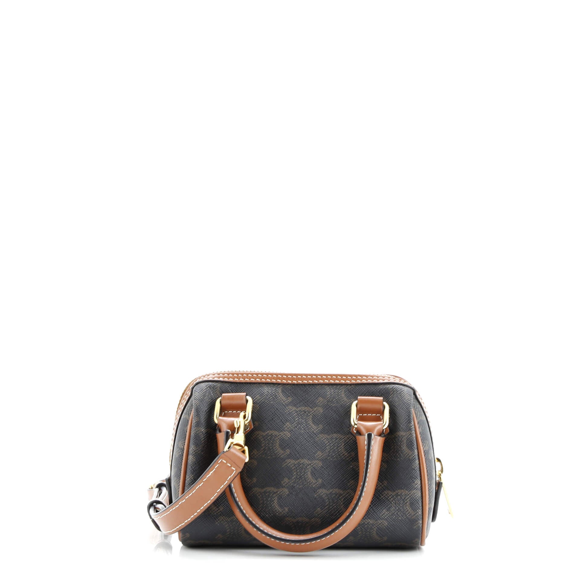 Celine Boston Bag Triomphe Coated Canvas Mini