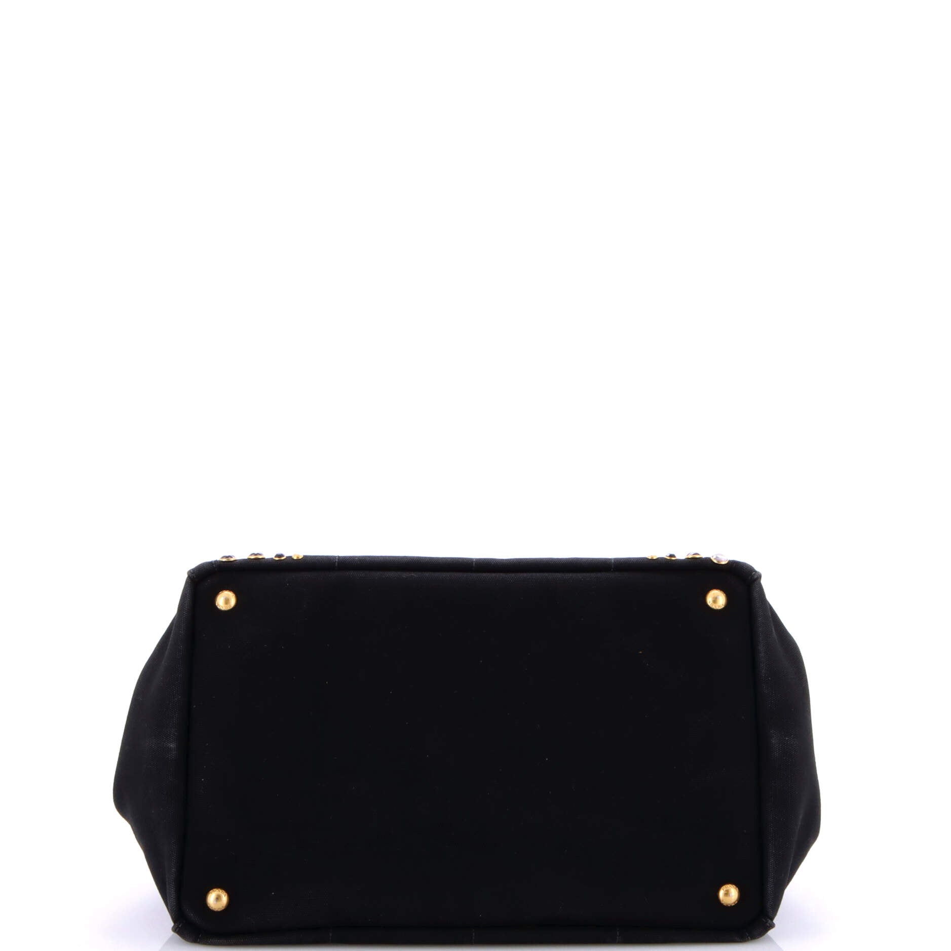 Prada Canapa Convertible Tote Rhinestone Embellished Canvas Medium