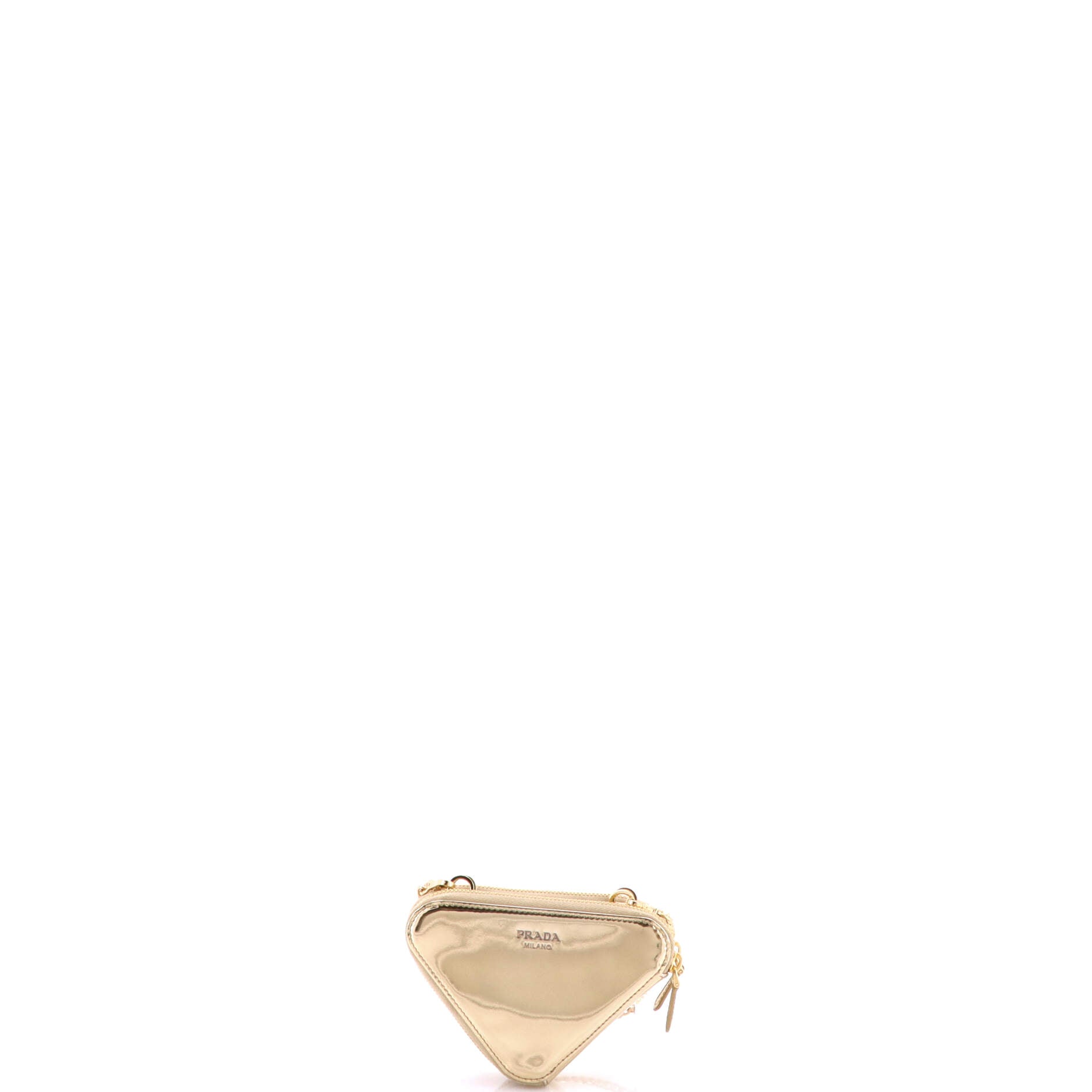 Prada Triangle Double Pouch Crossbody Crystal Embellished Satin Mini