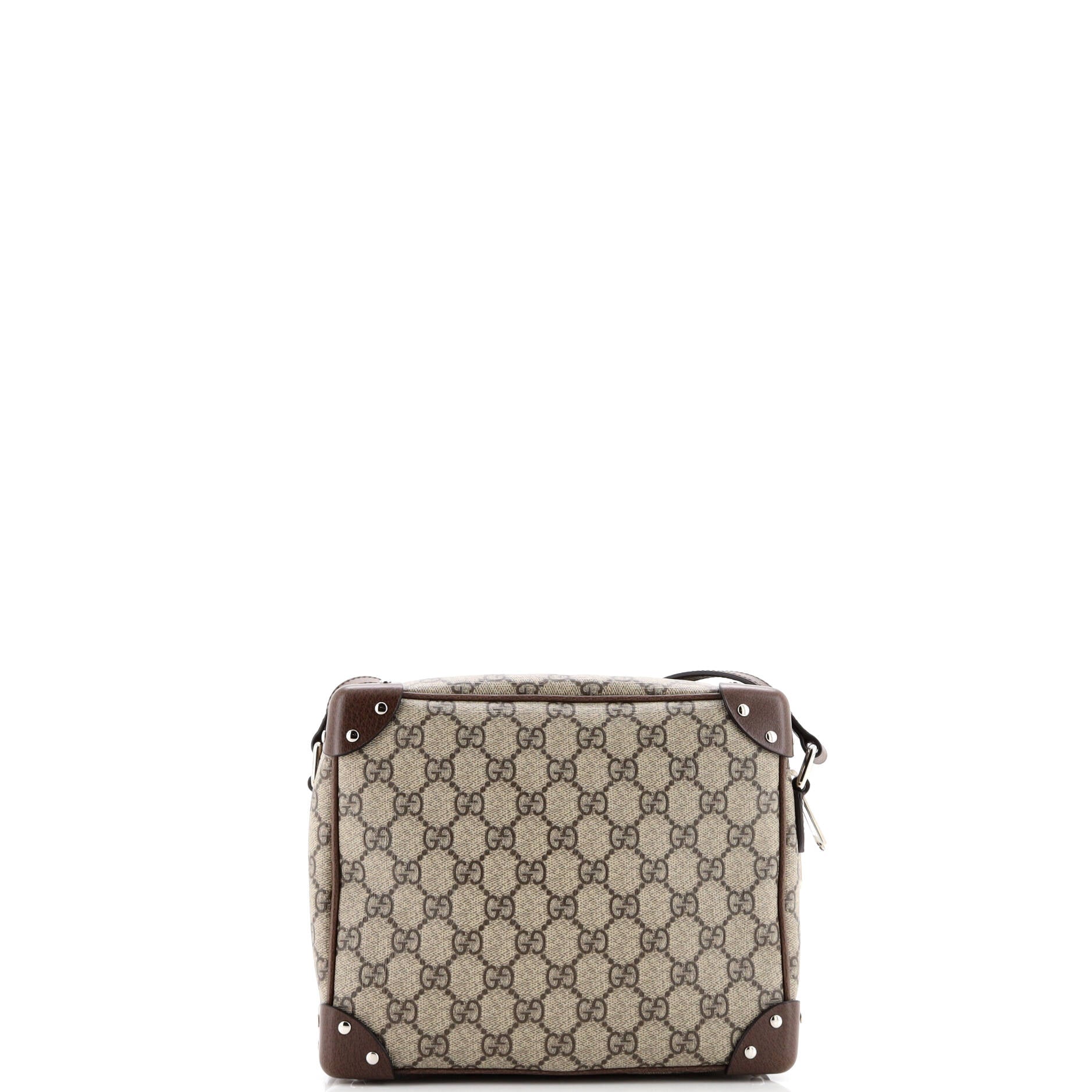 Gucci Trunk Shoulder Bag GG Coated Canvas with Studded Leather