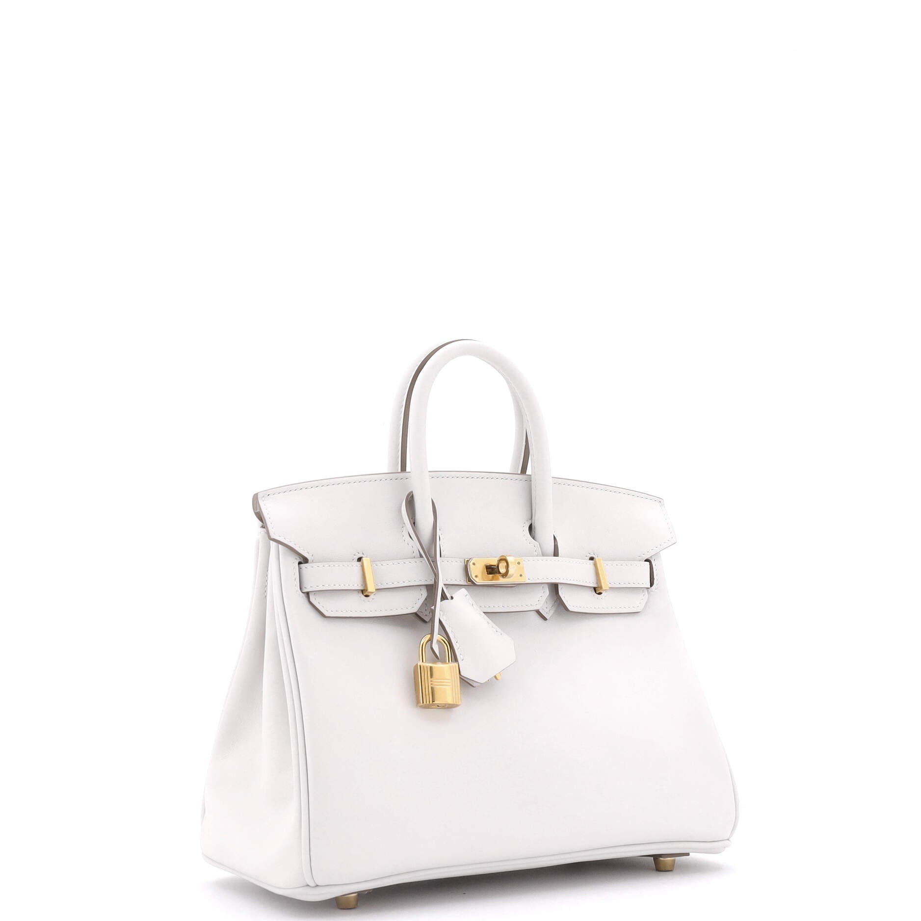 Hermes Birkin Handbag Grey Swift with Gold Hardware 25