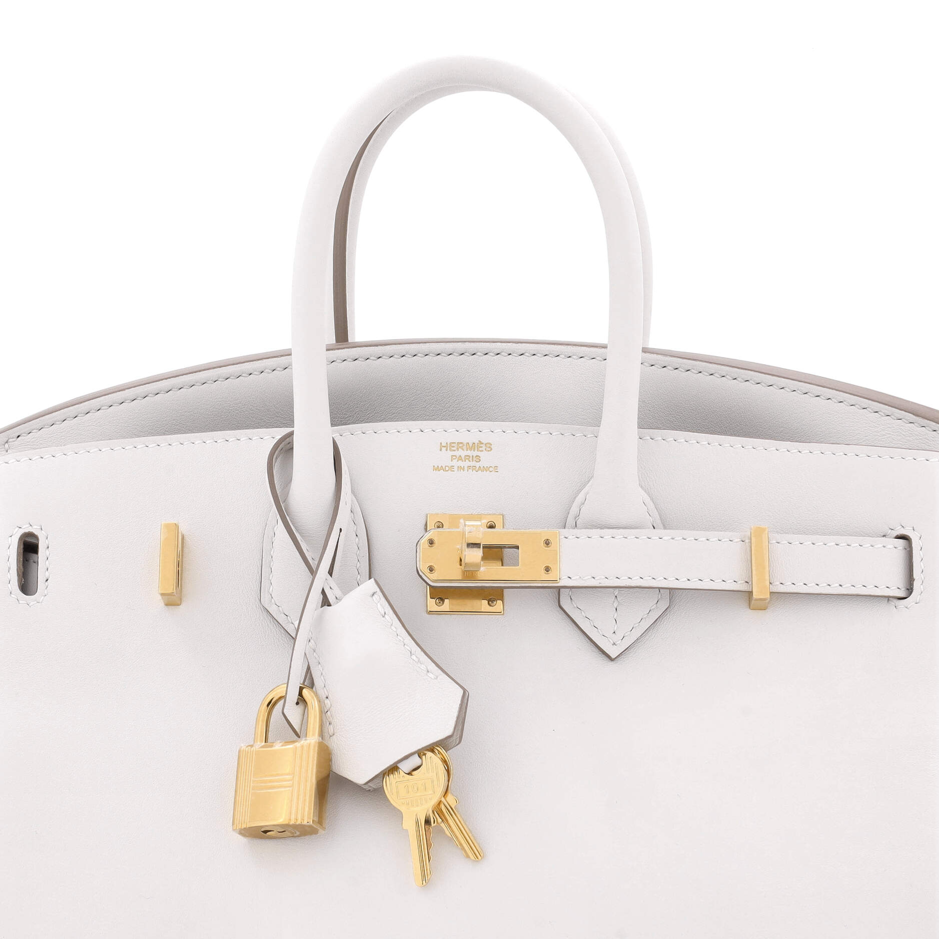 Hermes Birkin Handbag Grey Swift with Gold Hardware 25