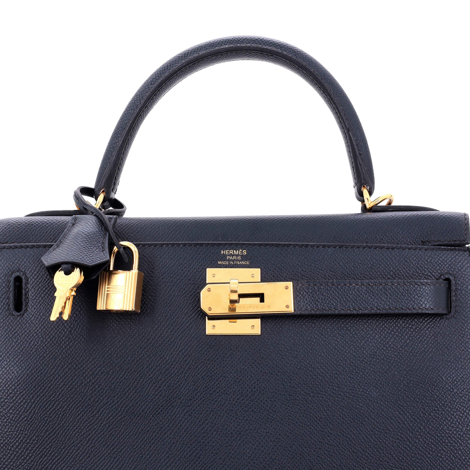Hermes Kelly Handbag Blue Epsom with Gold Hardware 28