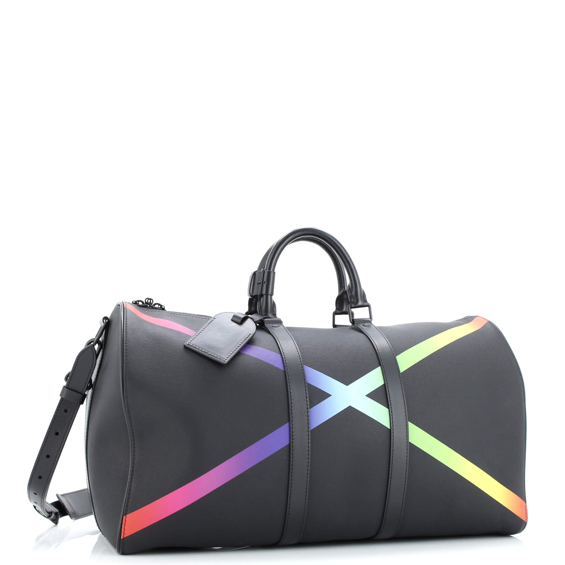 Louis Vuitton Keepall Bandouliere Bag Rainbow Taiga Leather 50