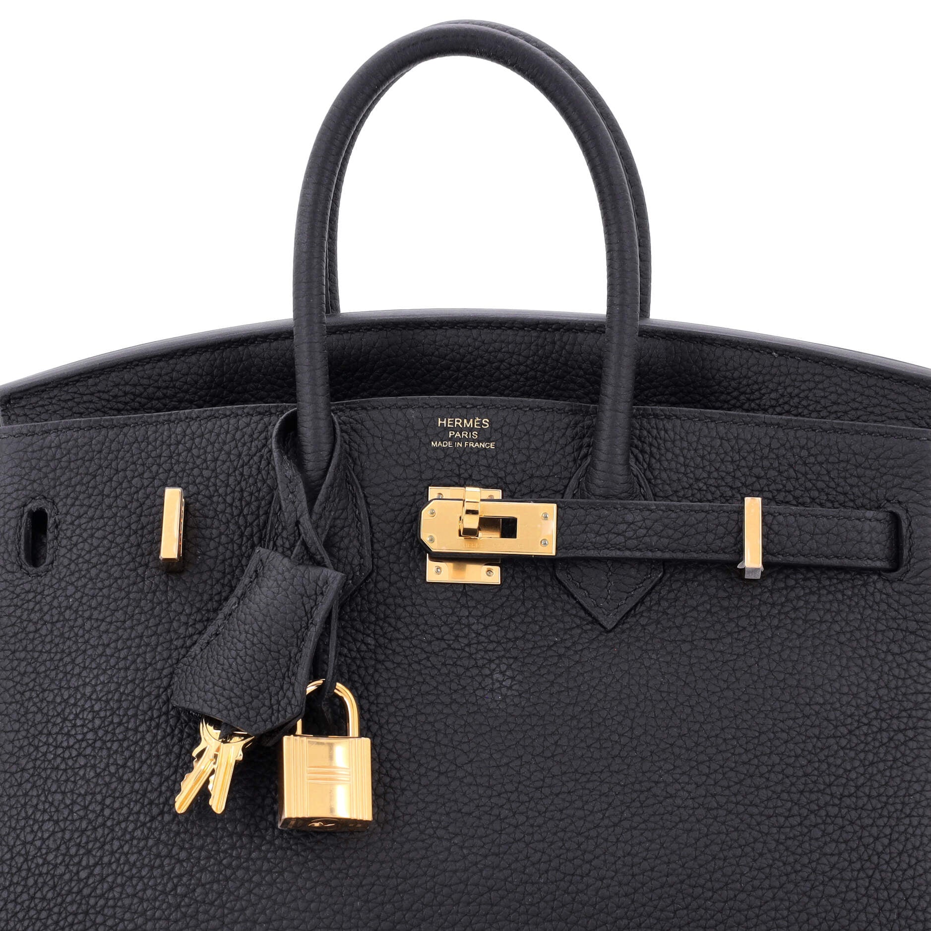 Hermes Birkin Handbag Black Togo with Gold Hardware 25