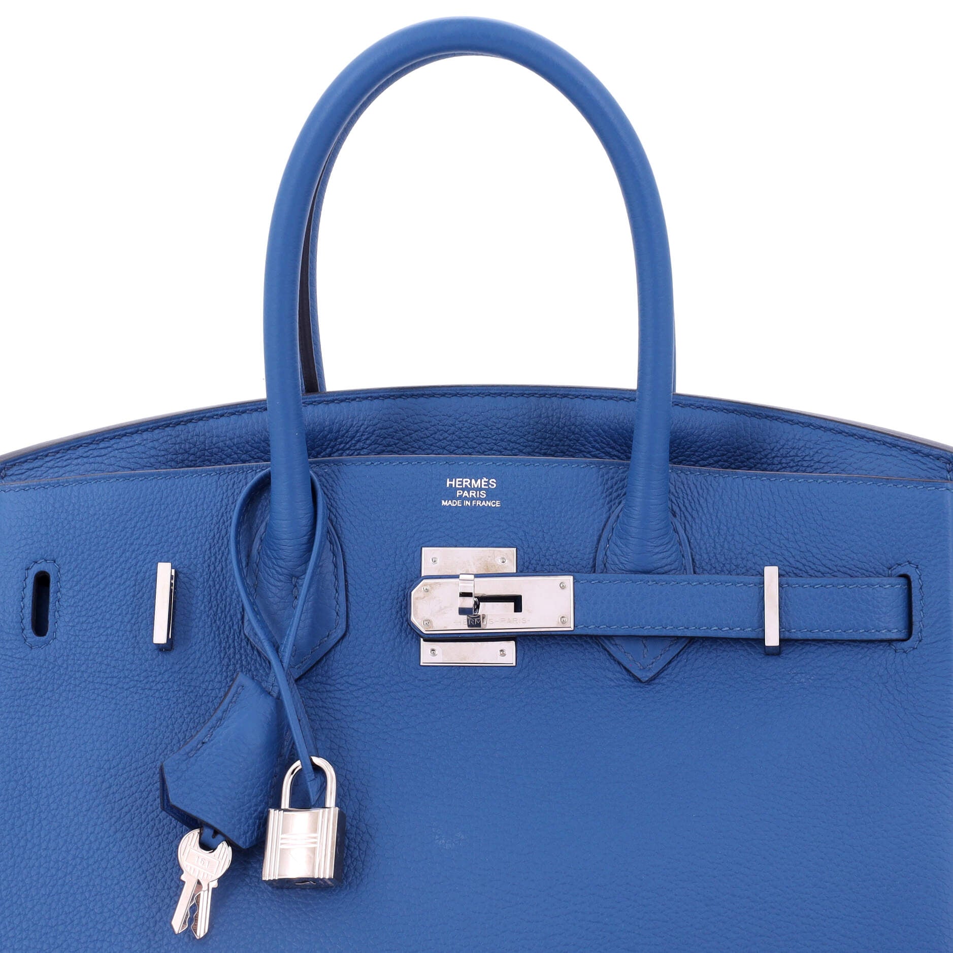 Hermes Birkin Handbag Blue Togo with Palladium Hardware 30