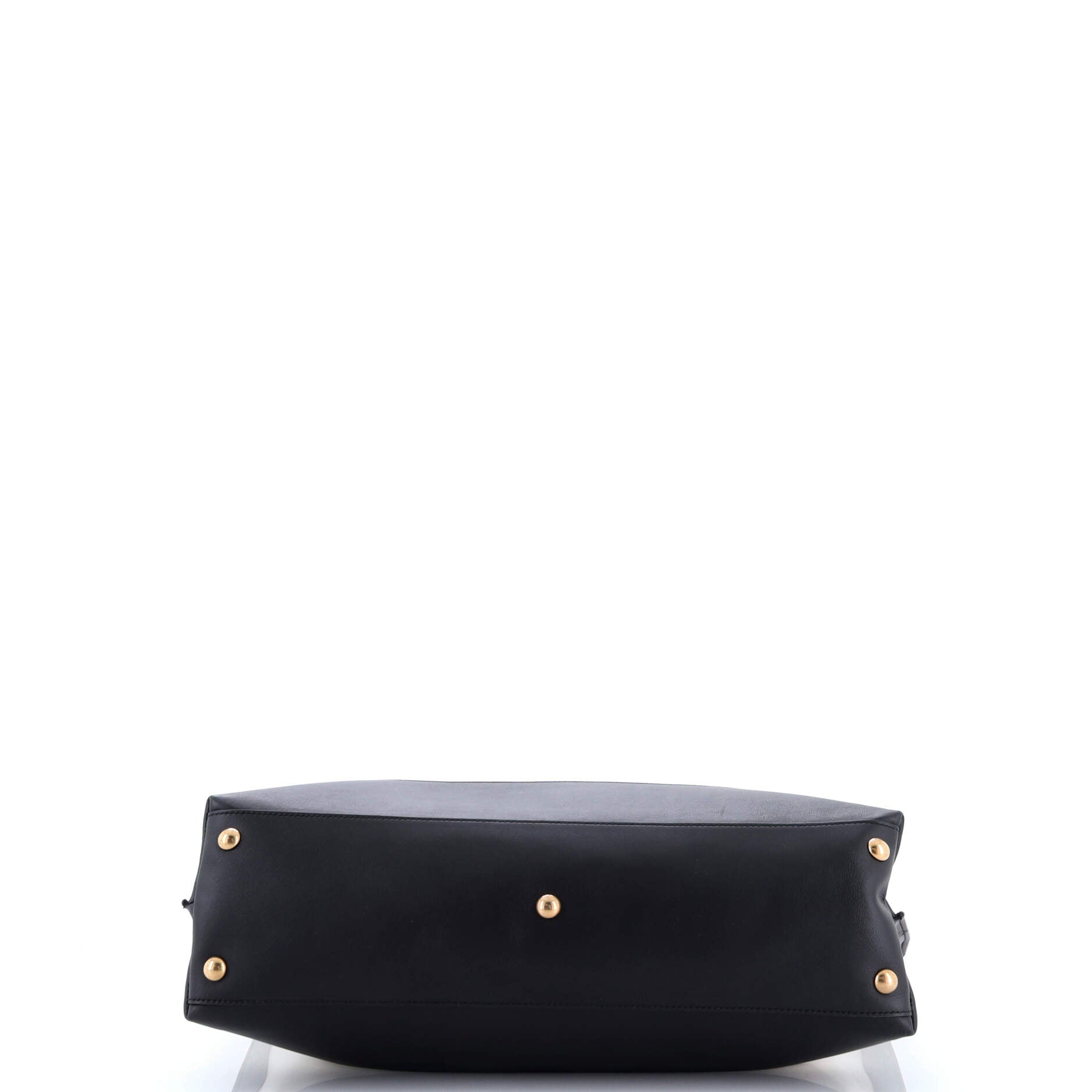 Saint Laurent Two Tone Cabas Tote Canvas with Leather Large