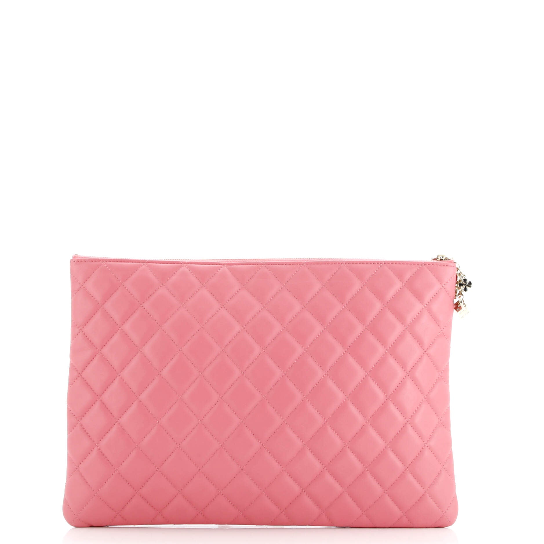 Chanel CC Casino O Case Clutch Quilted Lambskin Large