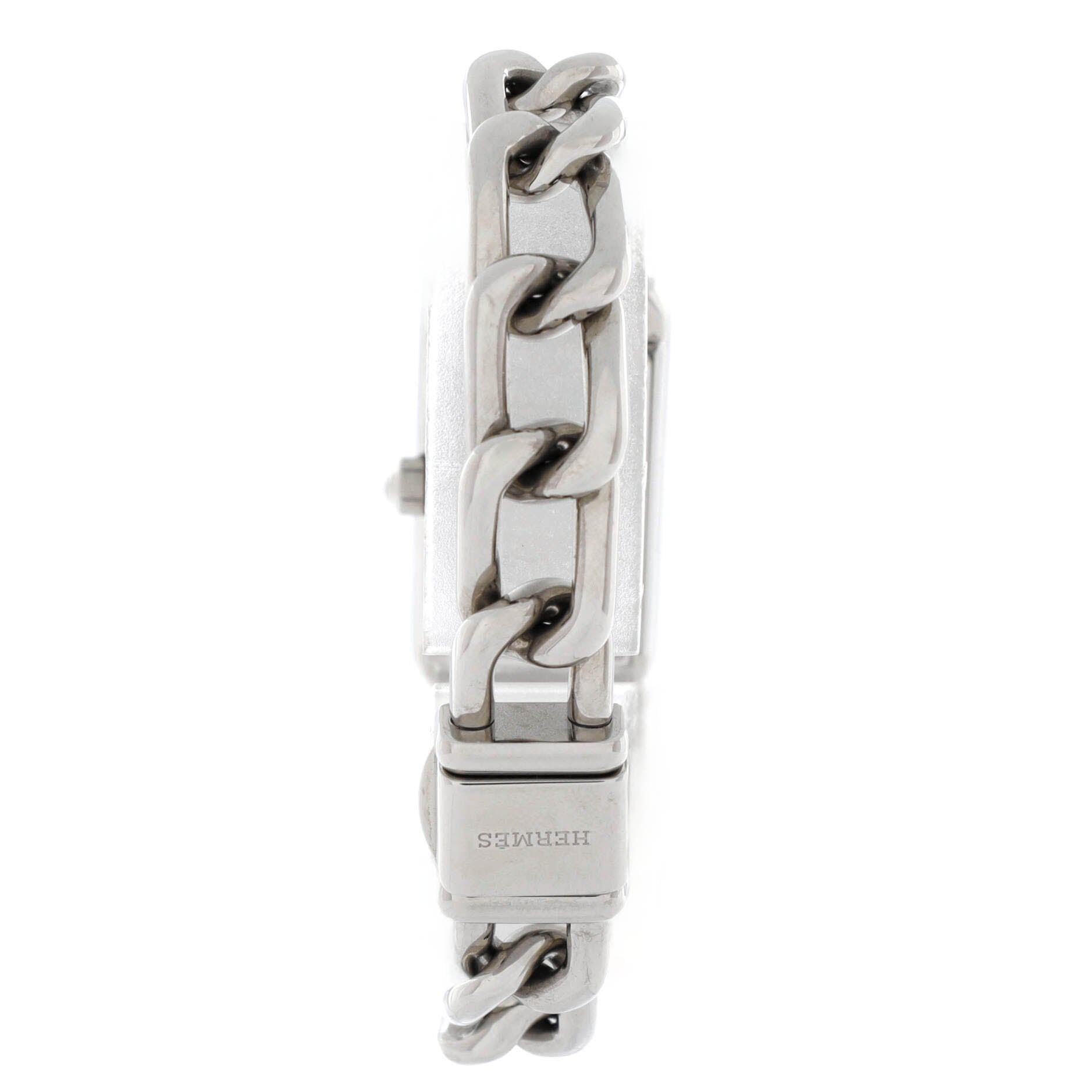 Hermes Nantucket Quartz Watch Stainless Steel with Aventurine Dial and Diamond Bezel and Markers 17