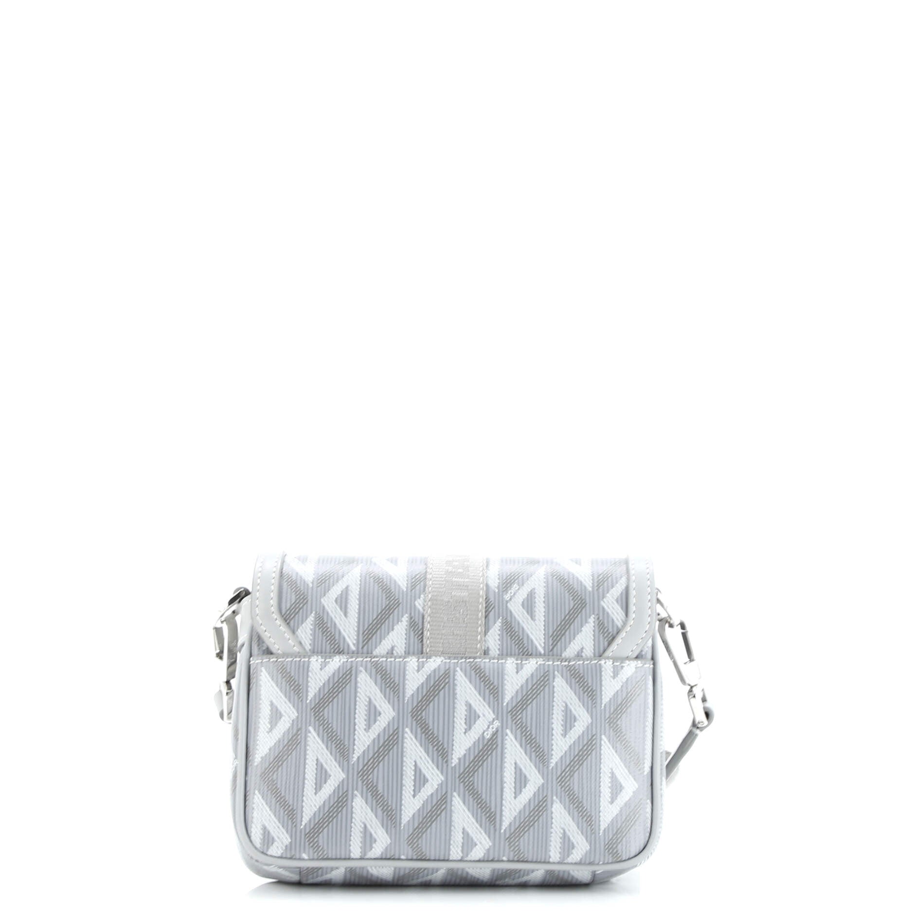 Christian Dior Hit the Road Flap Crossbody Bag CD Diamond Coated Canvas and Leather Mini