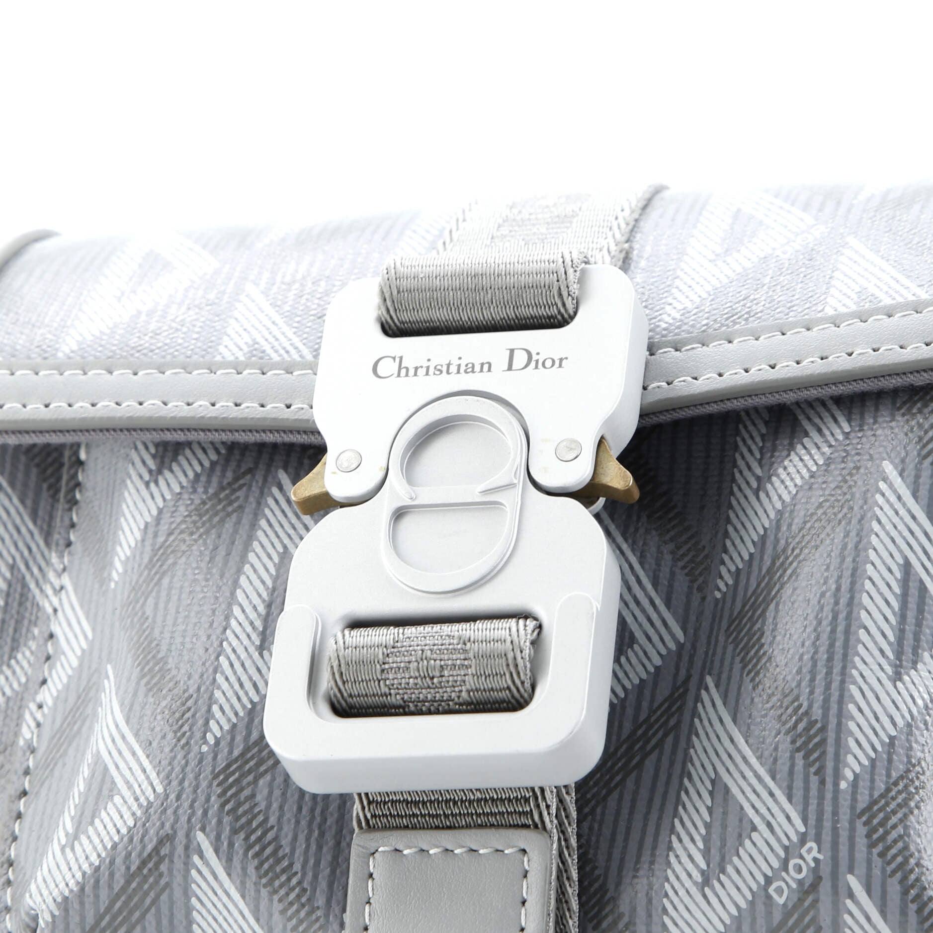 Christian Dior Hit the Road Flap Crossbody Bag CD Diamond Coated Canvas and Leather Mini