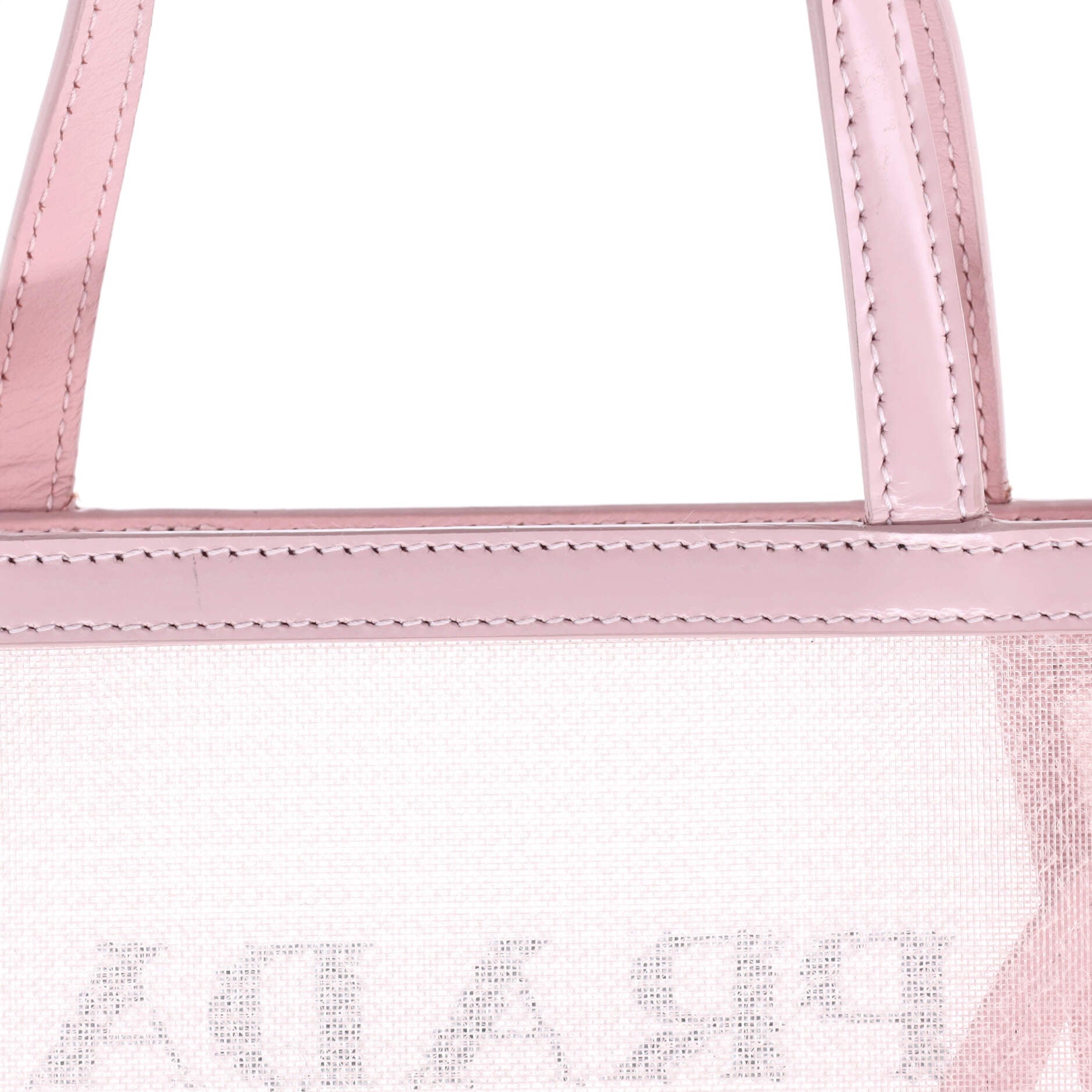 Prada Logo Open Tote Sequined Mesh Small