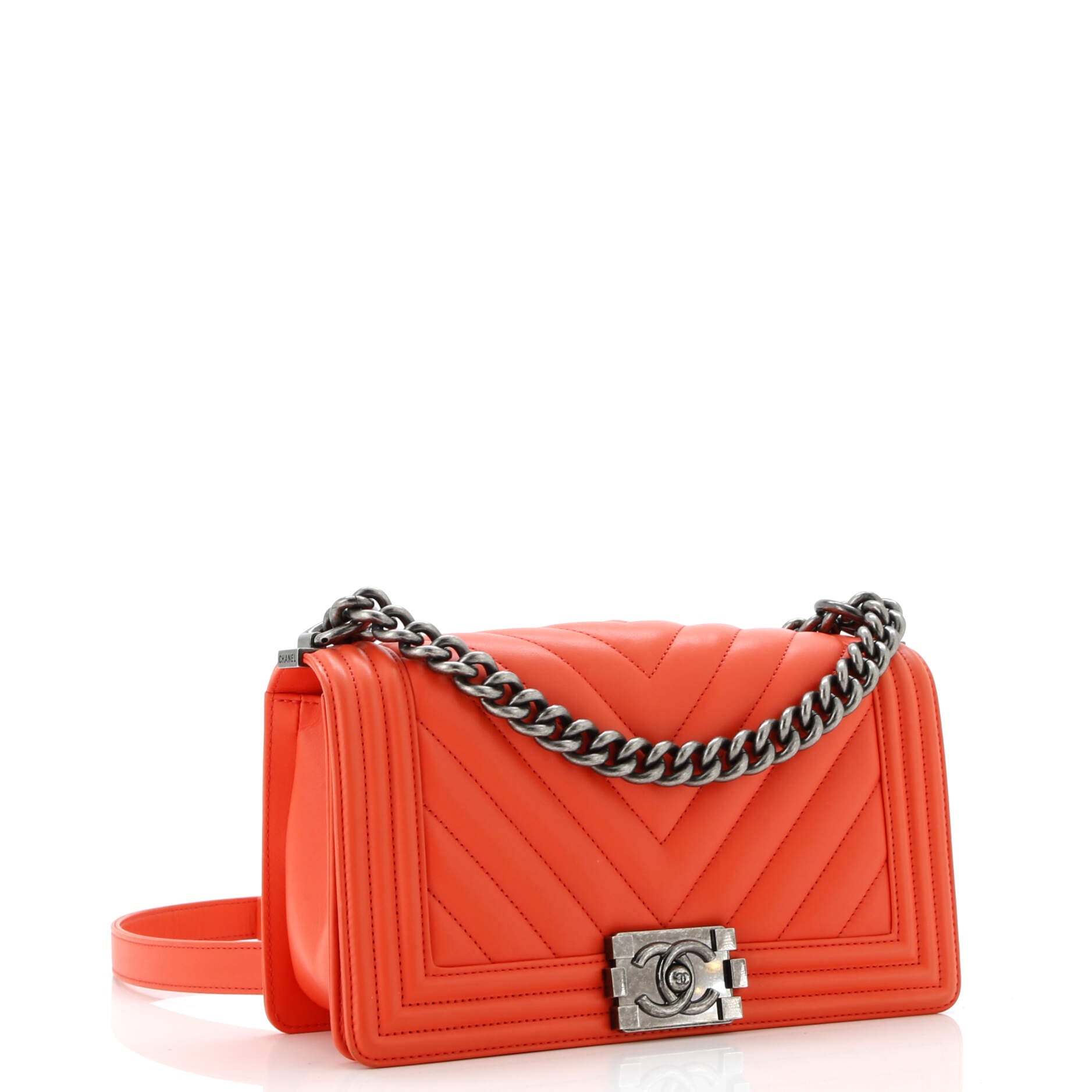 Chanel Boy Flap Bag Chevron Calfskin Old Medium