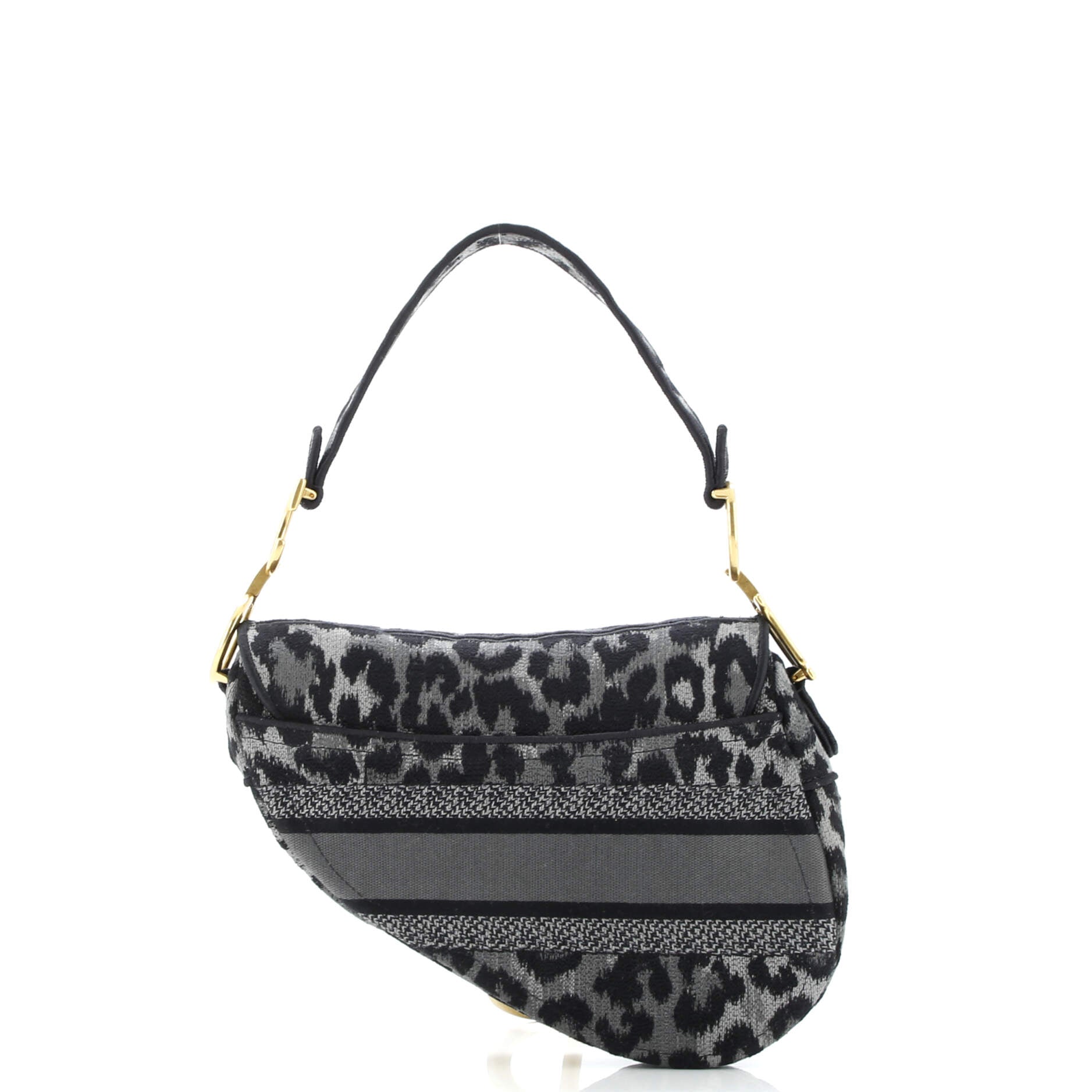 Christian Dior Saddle Handbag Mizza Embroidered Canvas Medium