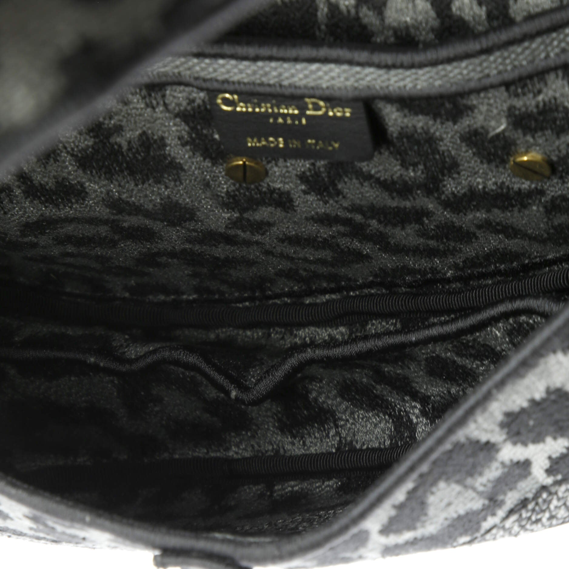 Christian Dior Saddle Handbag Mizza Embroidered Canvas Medium