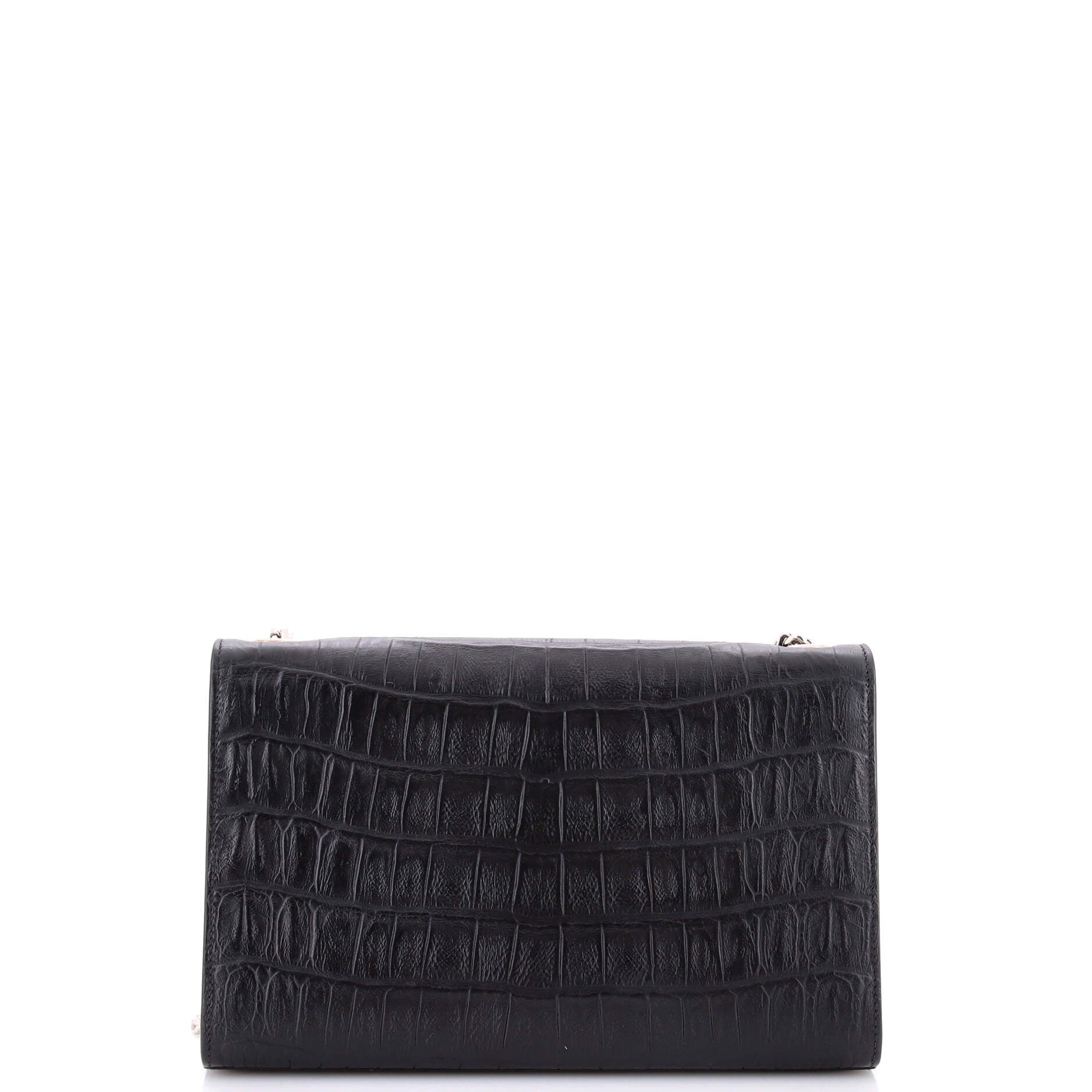 Saint Laurent Classic Monogram Tassel Crossbody Bag Crocodile Embossed Leather Medium
