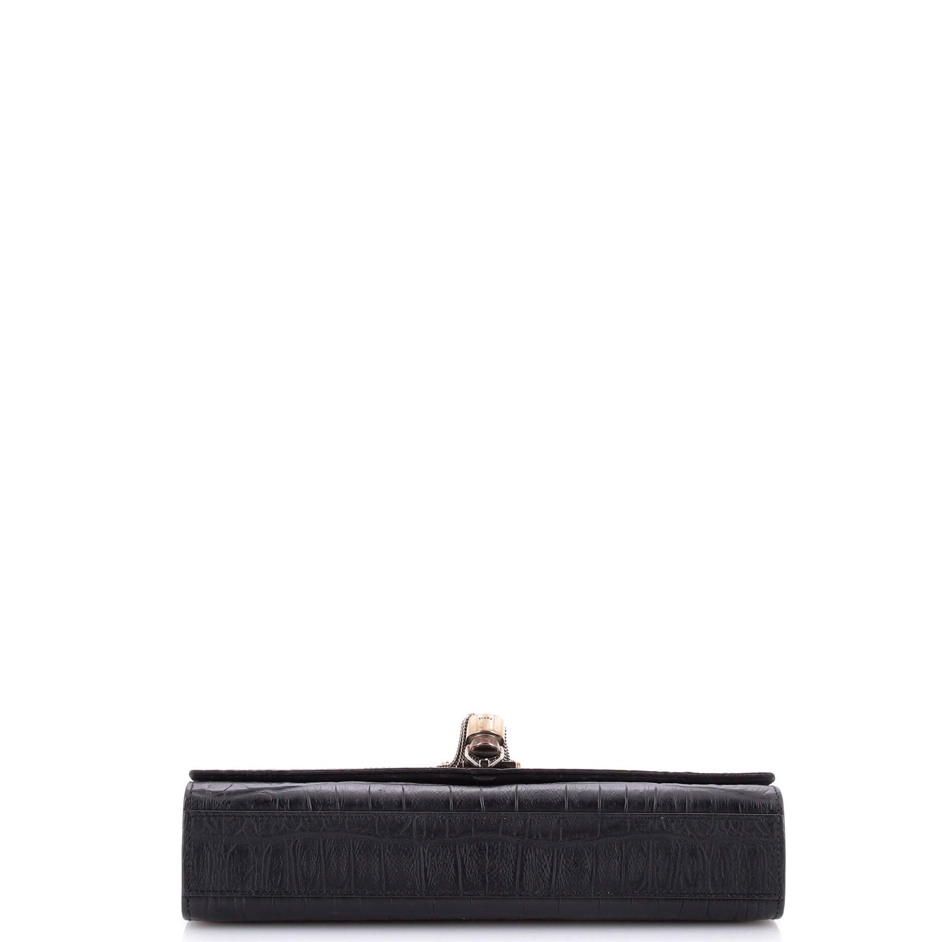 Saint Laurent Classic Monogram Tassel Crossbody Bag Crocodile Embossed Leather Medium
