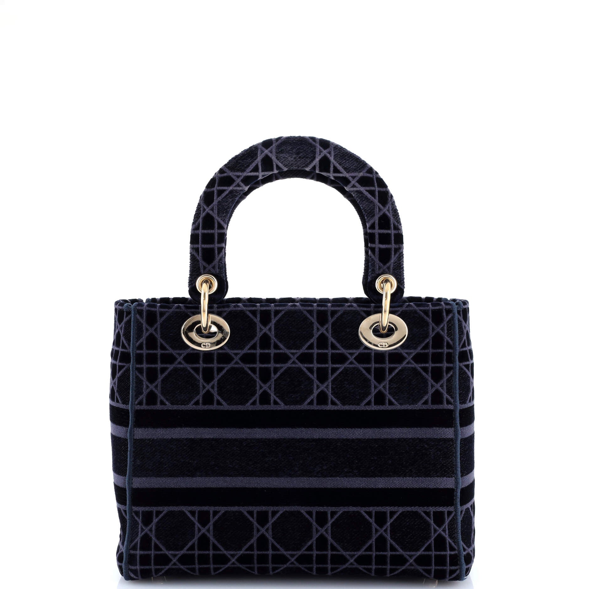 Christian Dior Lady D-Lite Bag Cannage Embroidered Velvet Medium