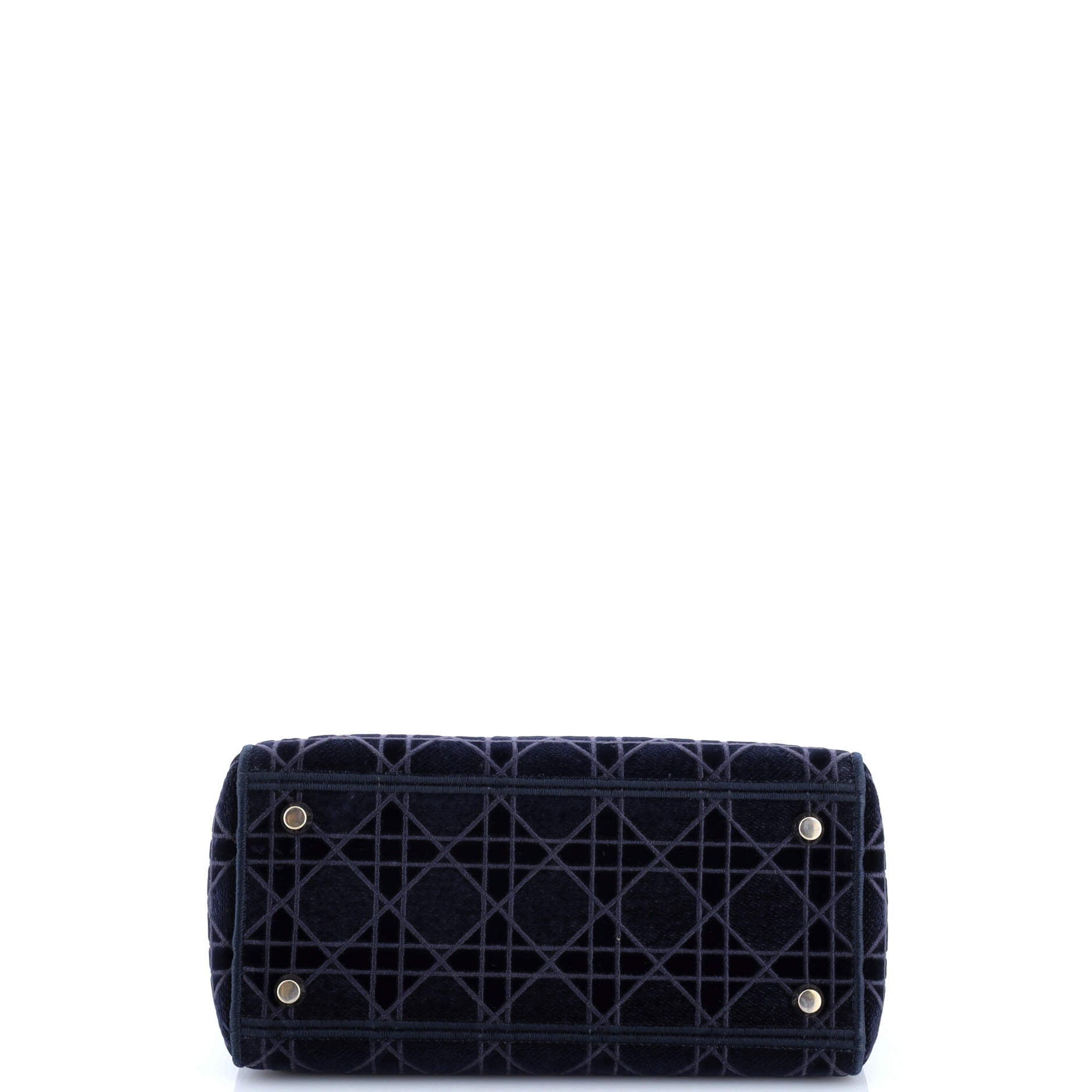 Christian Dior Lady D-Lite Bag Cannage Embroidered Velvet Medium