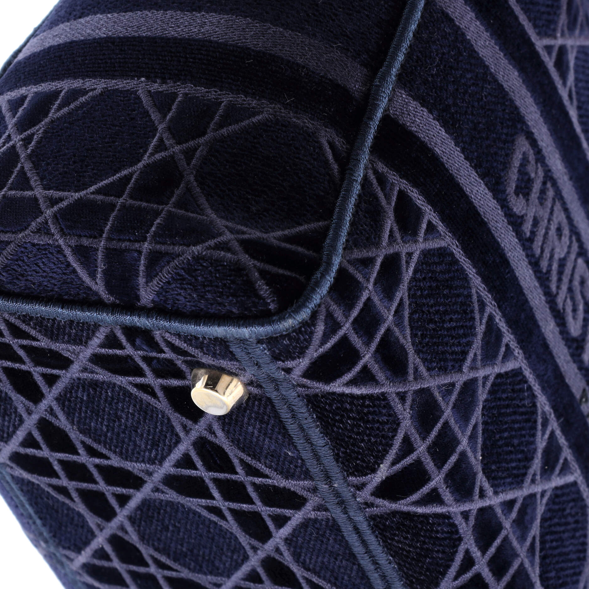 Christian Dior Lady D-Lite Bag Cannage Embroidered Velvet Medium