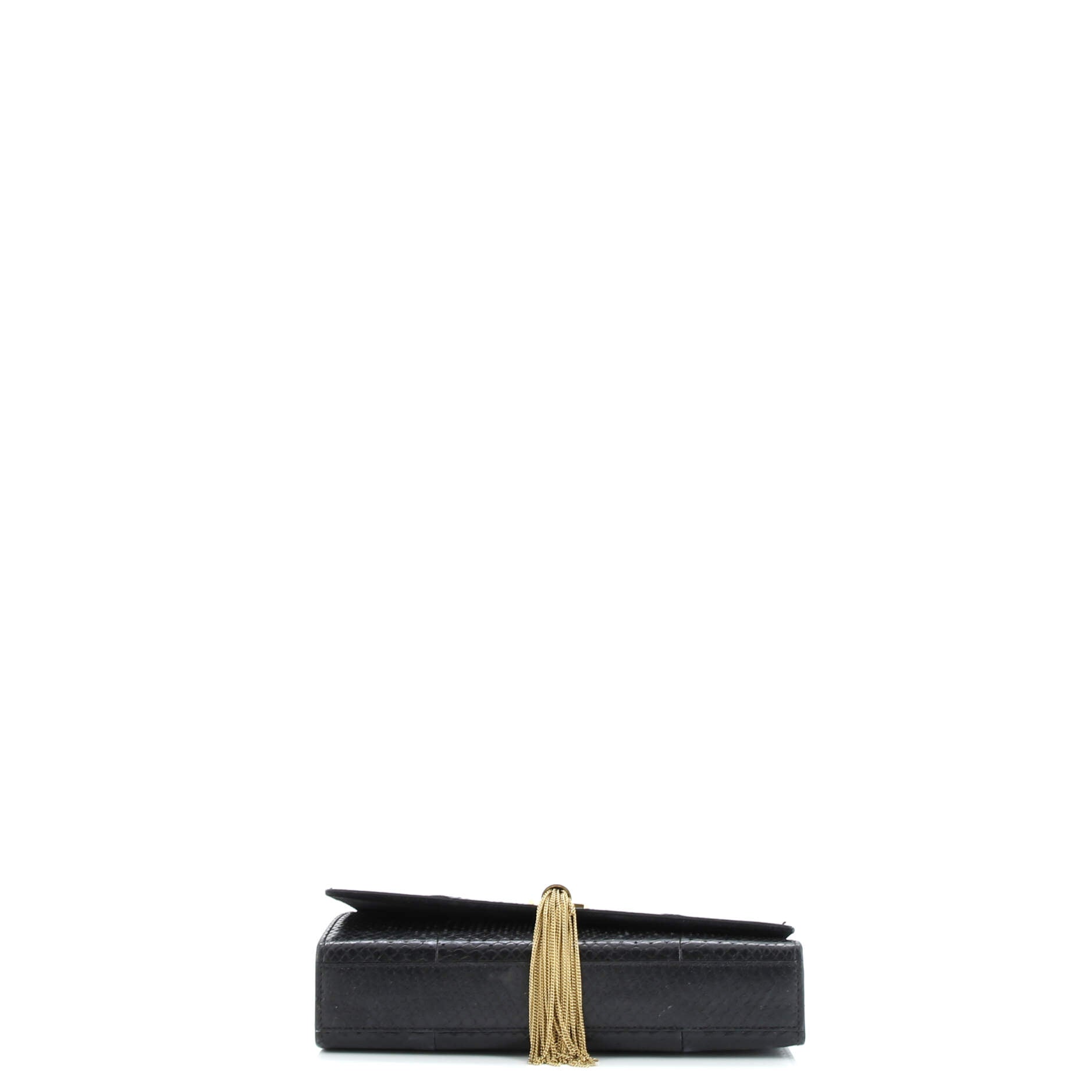 Saint Laurent Classic Monogram Tassel Crossbody Bag Python Embossed Leather Medium