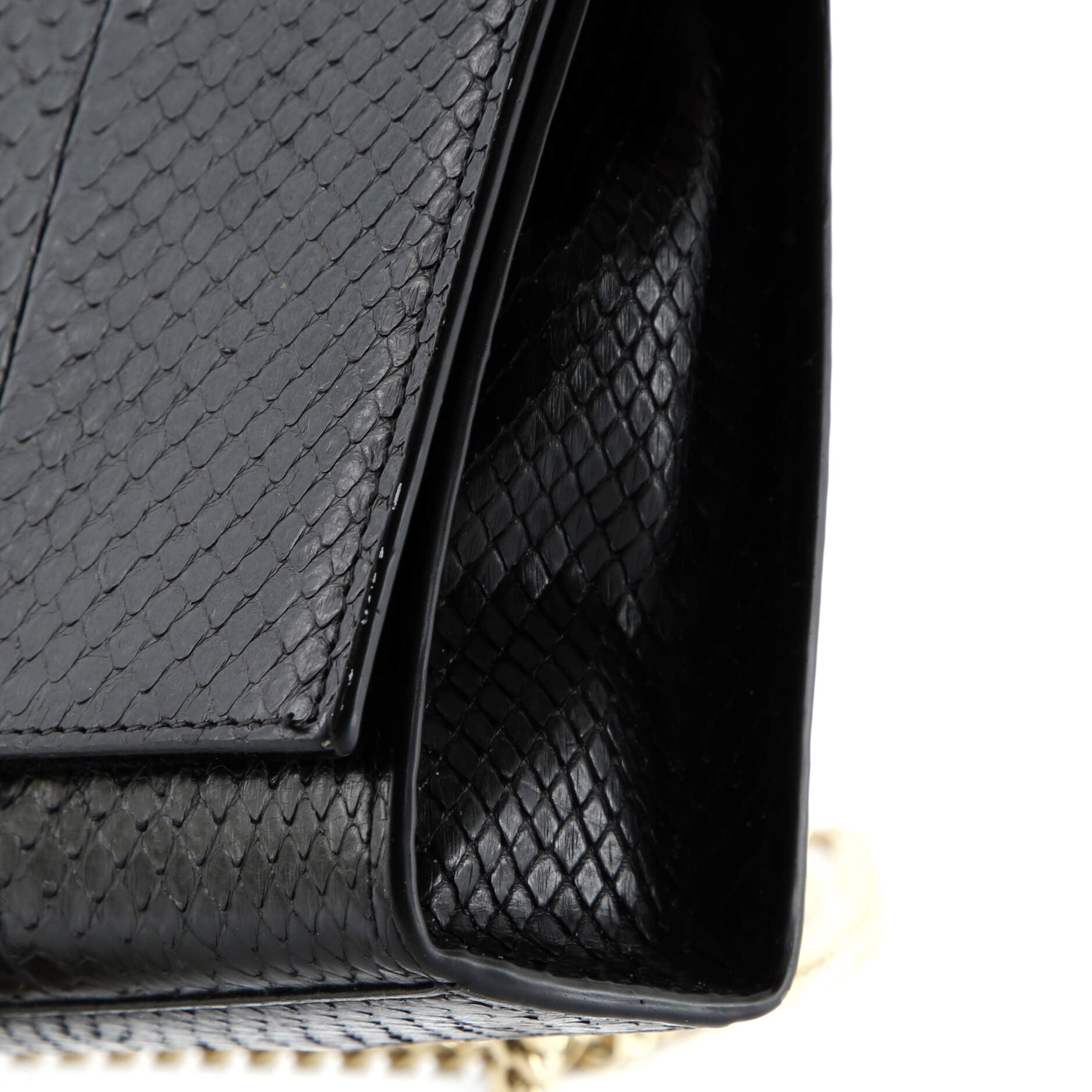 Saint Laurent Classic Monogram Tassel Crossbody Bag Python Embossed Leather Medium