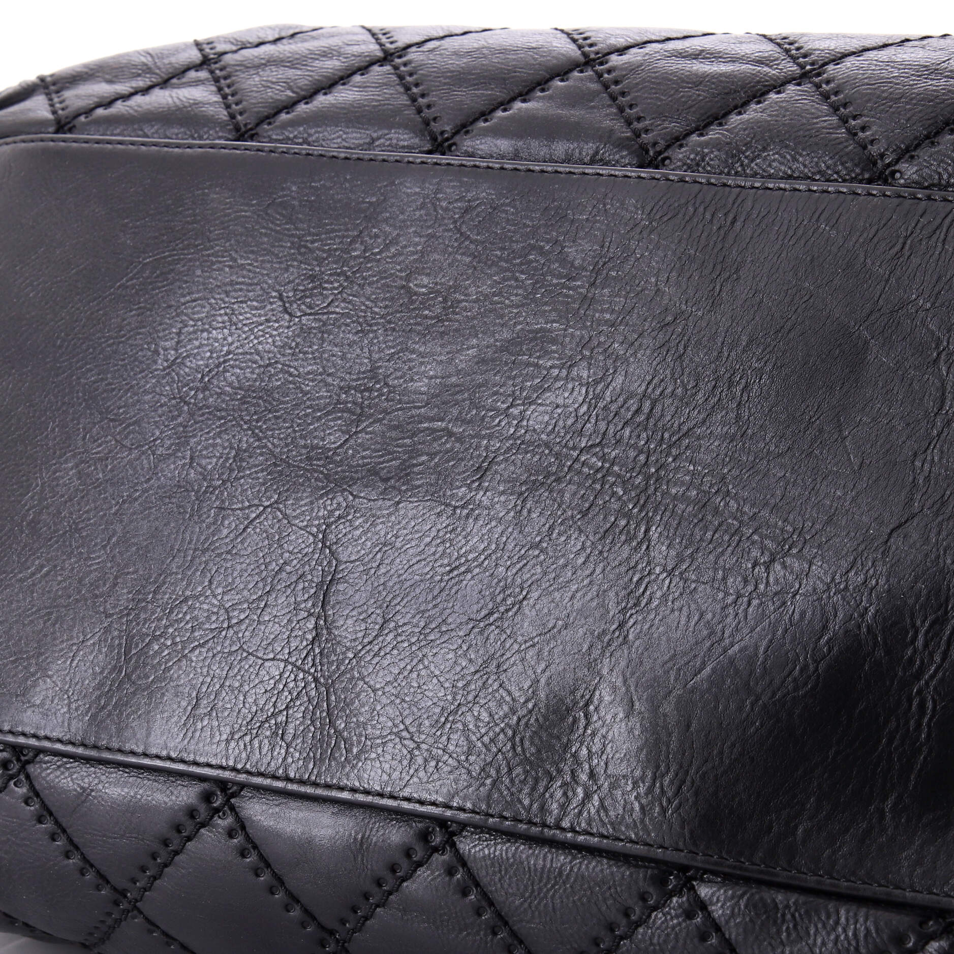 Chanel Retro Chain Zip Satchel Quilted Calfskin Large