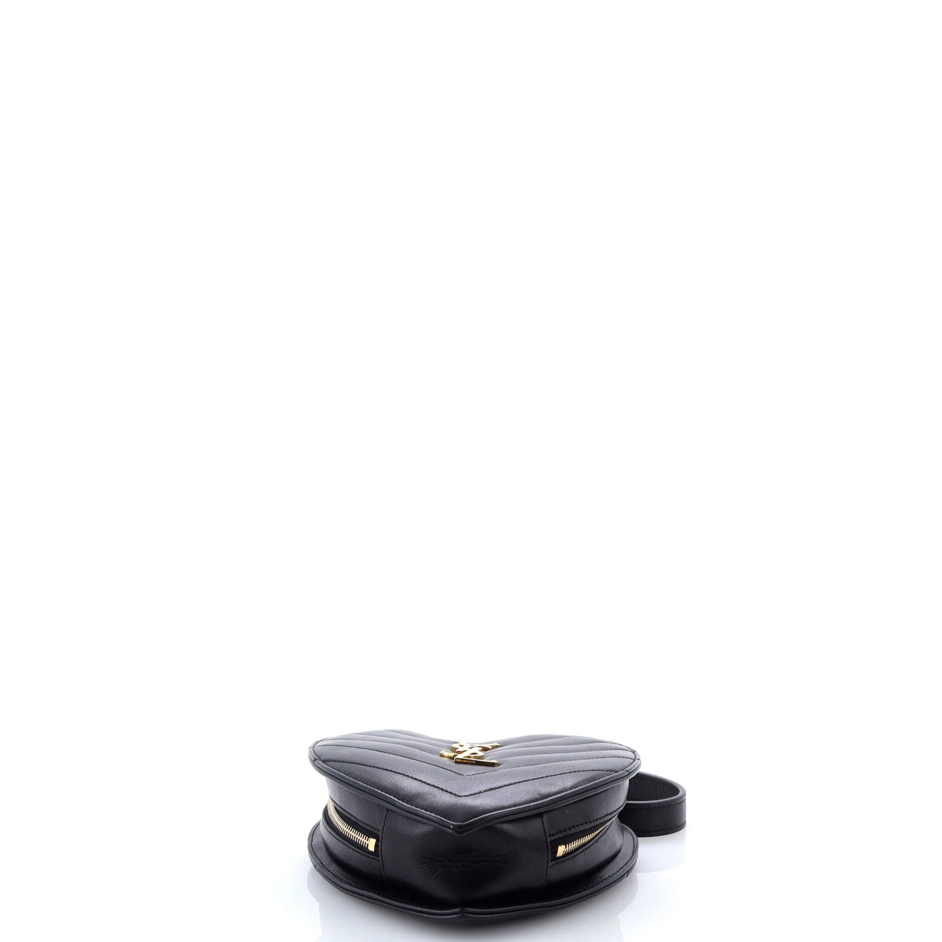 Saint Laurent Love Heart Chain Bag Matelasse Chevron Leather Small