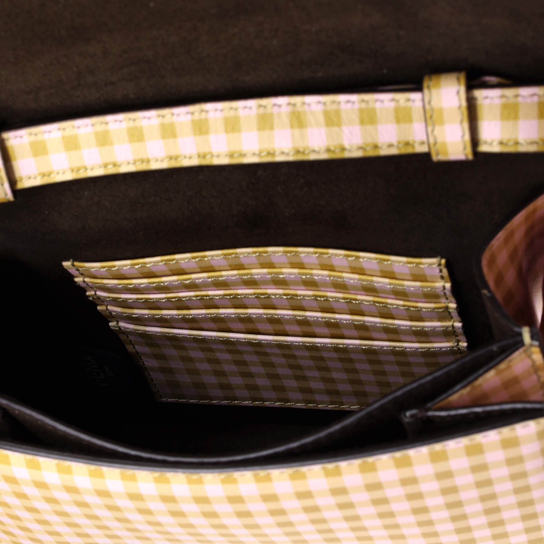Fendi Fab Shoulder Bag Printed Leather with Crystal Detail