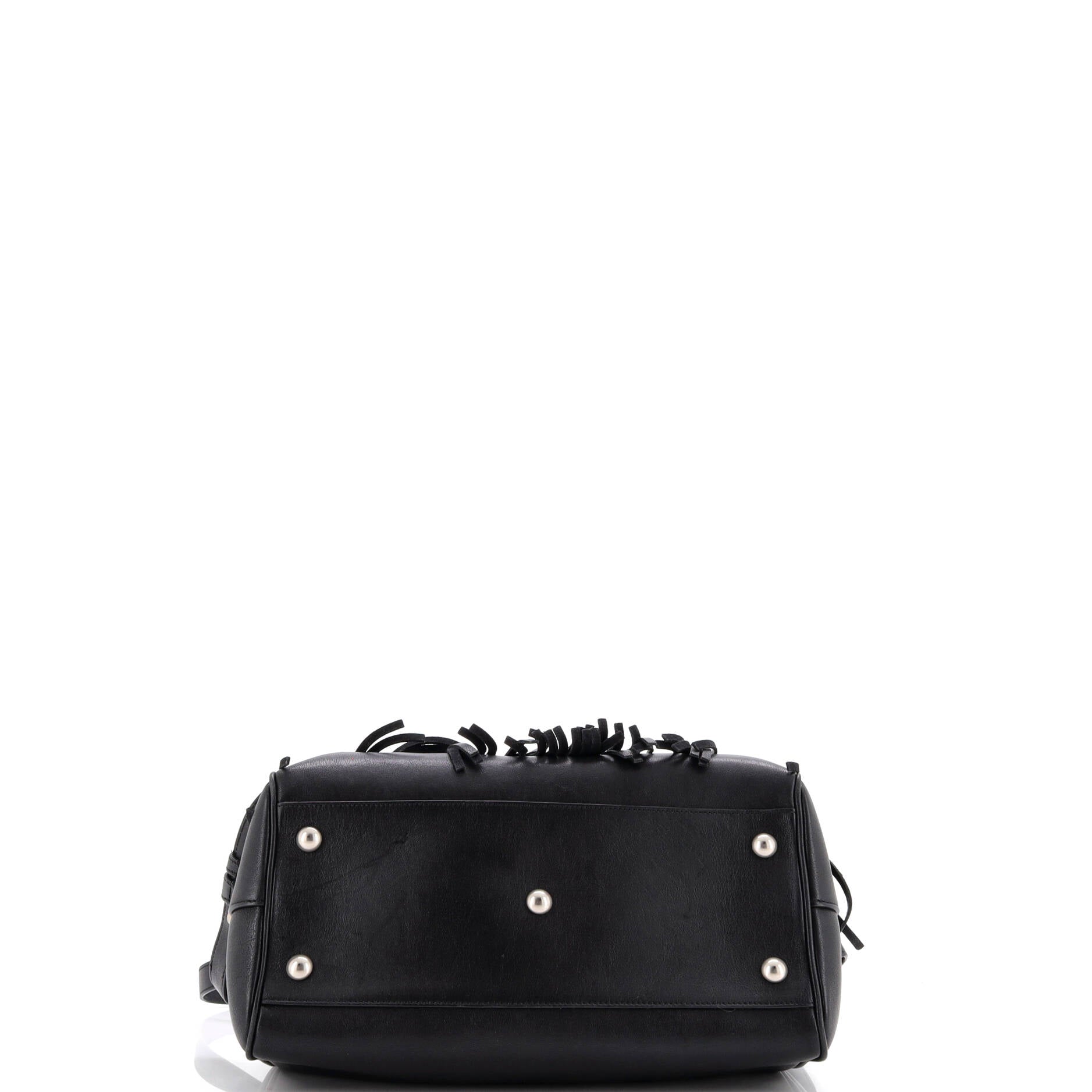 Saint Laurent Classic Duffle Fringe Bag Leather Medium