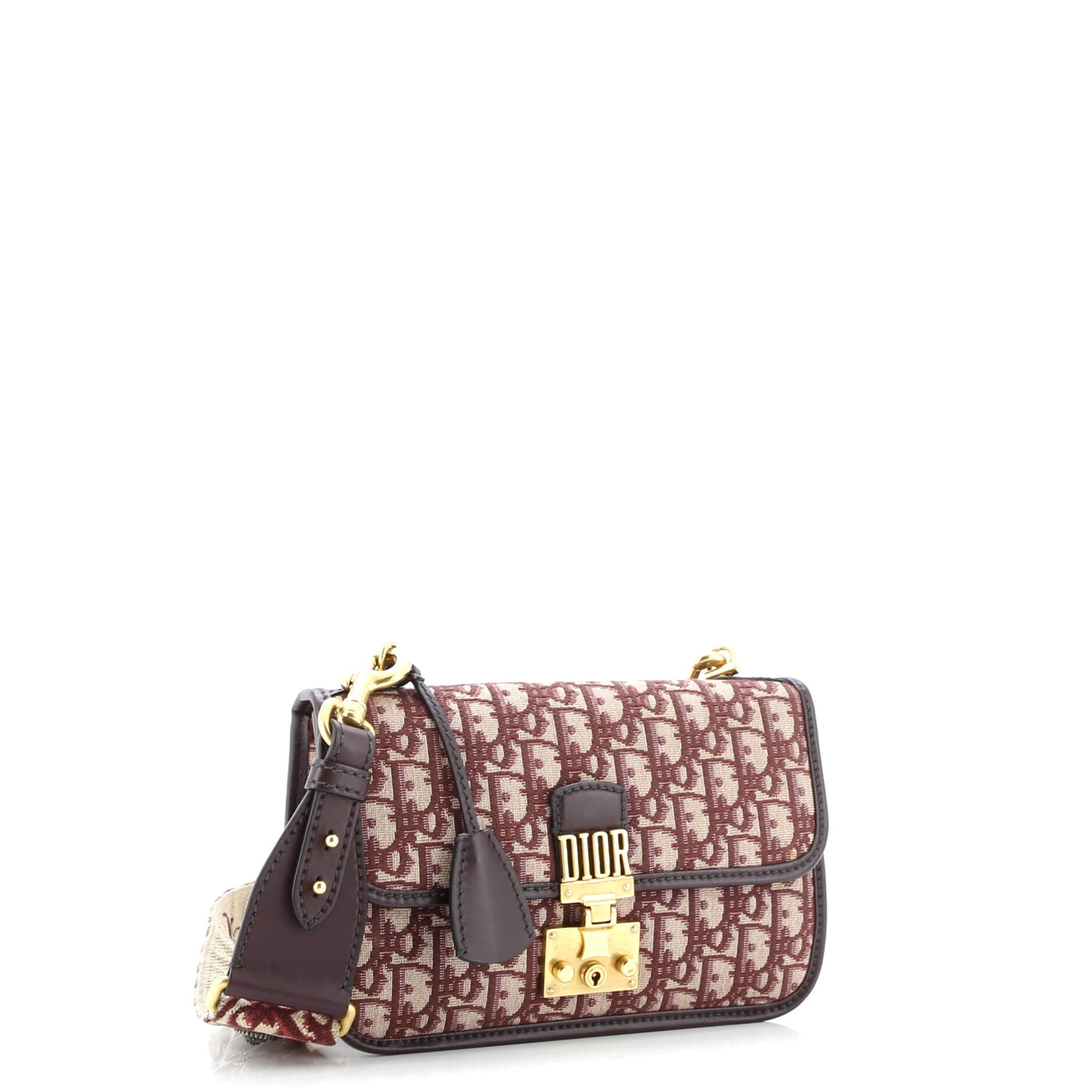 Christian Dior Dioraddict Flap Bag with Strap Oblique Canvas Medium