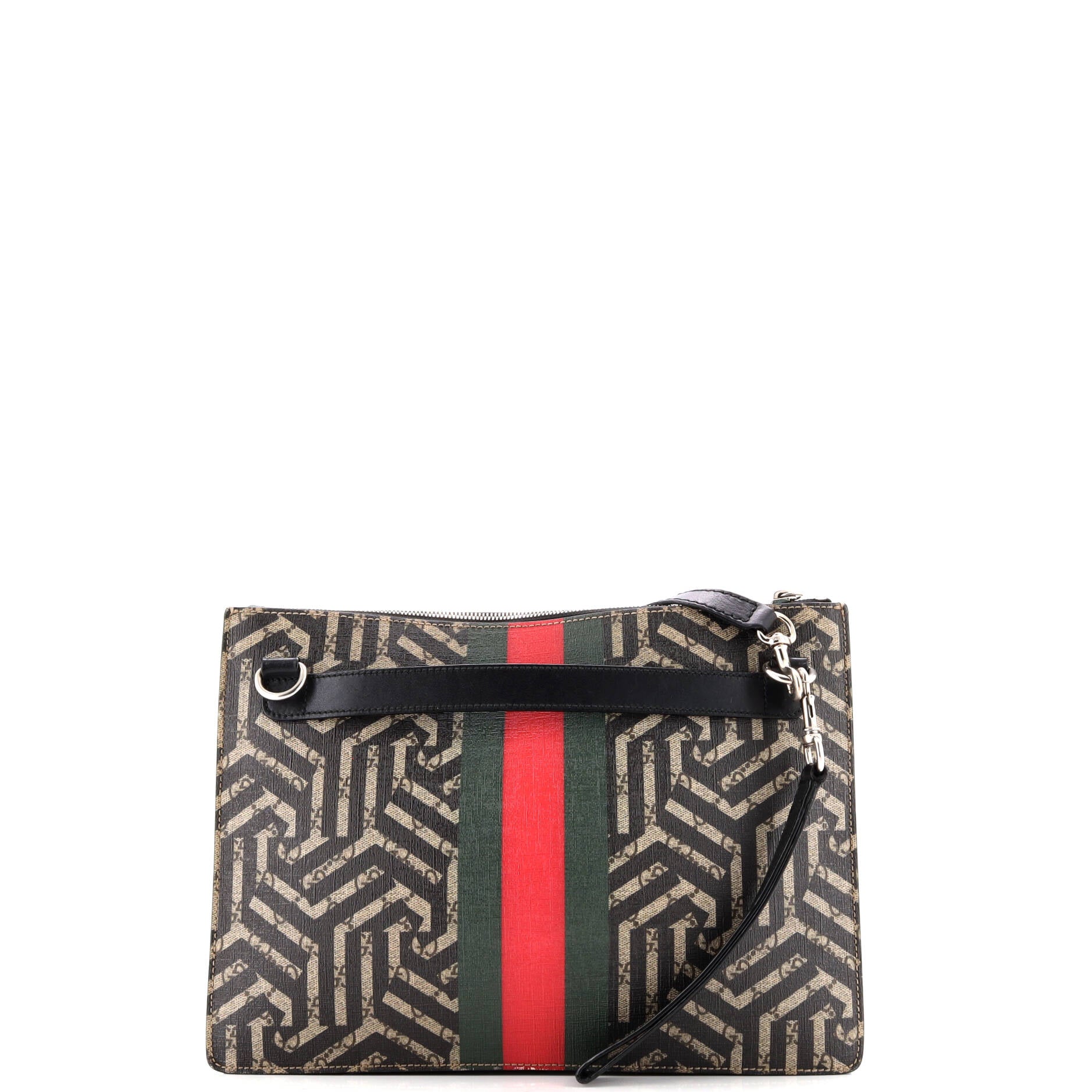 Gucci Bee Web Zip Messenger Bag Caleido GG Coated Canvas Large